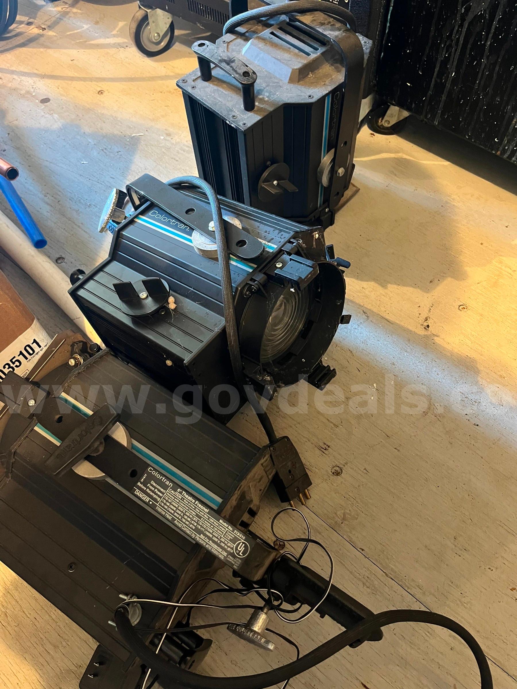Lot of 3 – Colortran 6" Theatre Fresnel Stage Lights  14 Government Surplus Auction - Primary Photo