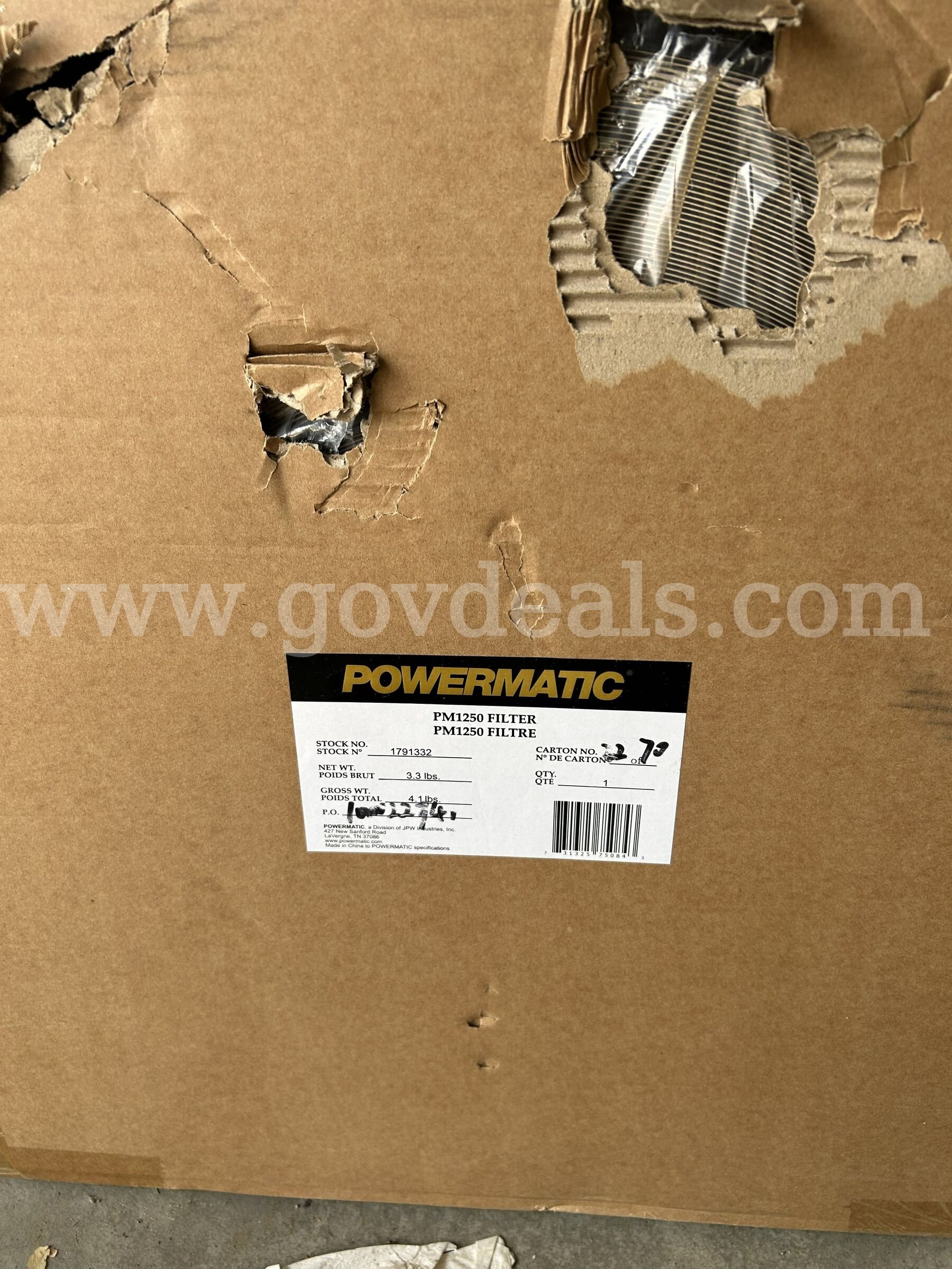 Powermatic dust filter Powermatic PM1250 Government Surplus Auction - Photo #2