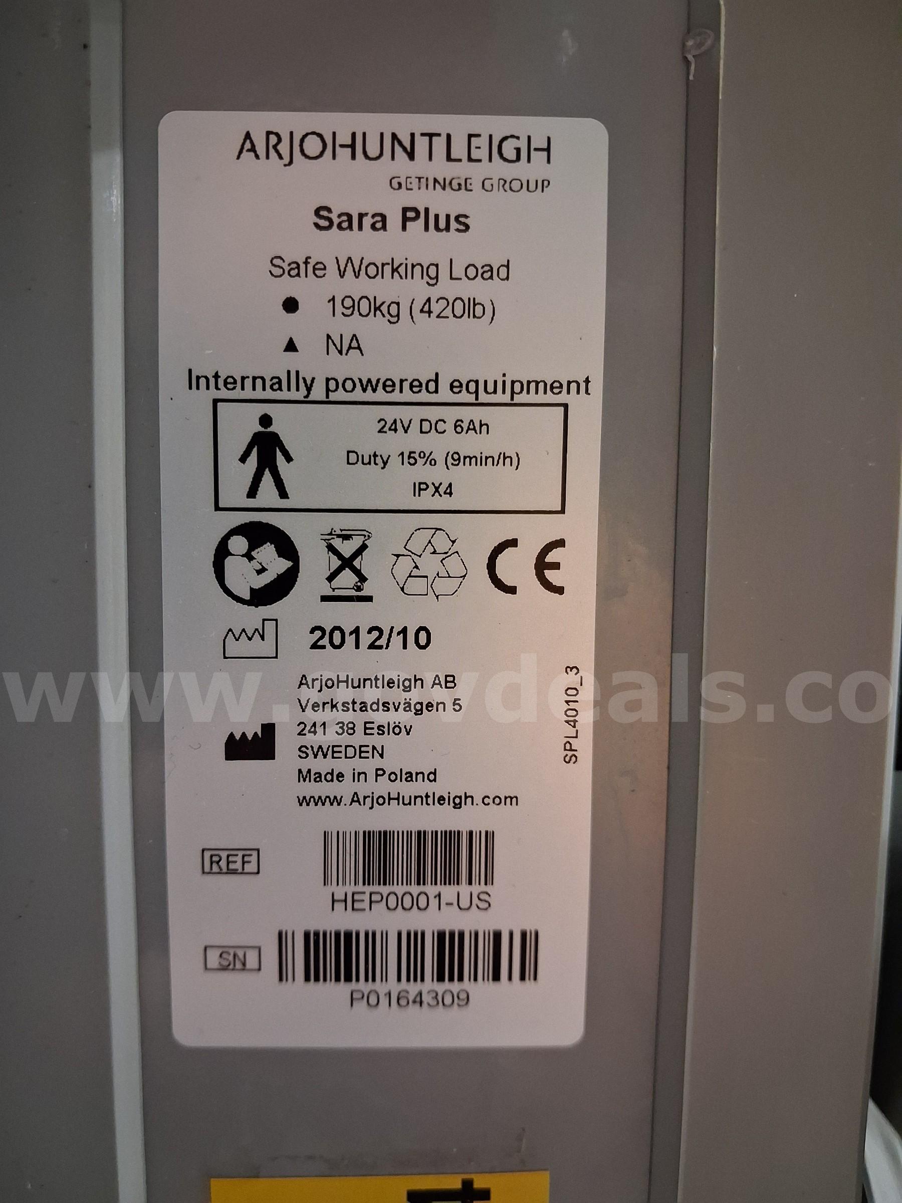 Arjo Sara Plus Lift - Operational Arjo Huntleigh HEP0001-US Government Surplus Auction - Photo #6