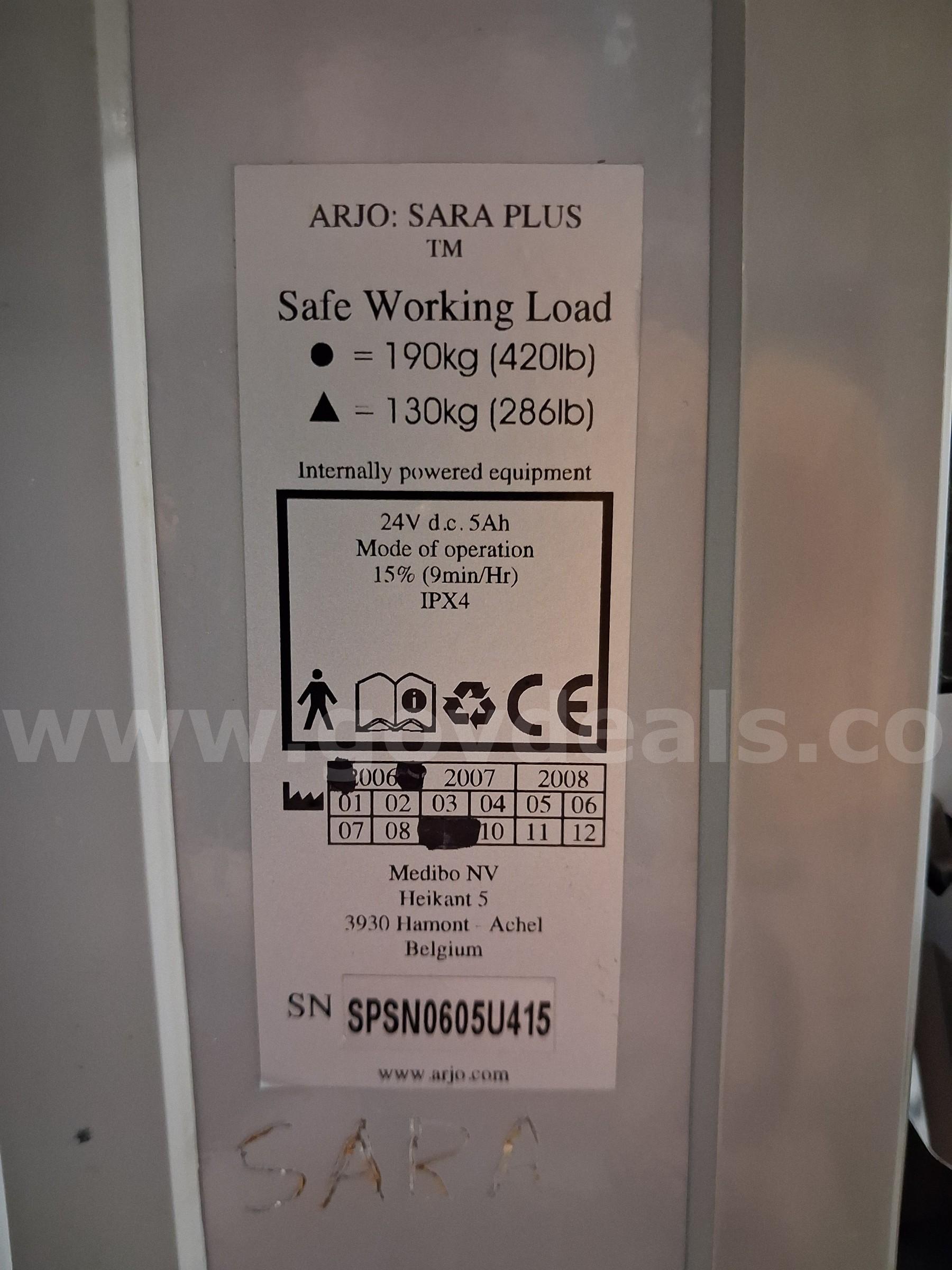 Arjo Sara Plus Lift -  Non - Operational Arjo Huntleigh HEP0001-US Government Surplus Auction - Photo #6