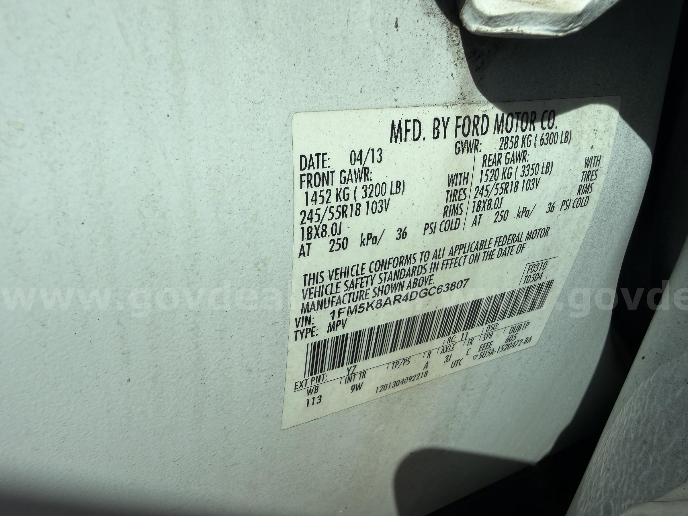 2013 Ford Explorer Ford Explorer Government Surplus Auction - Photo #3