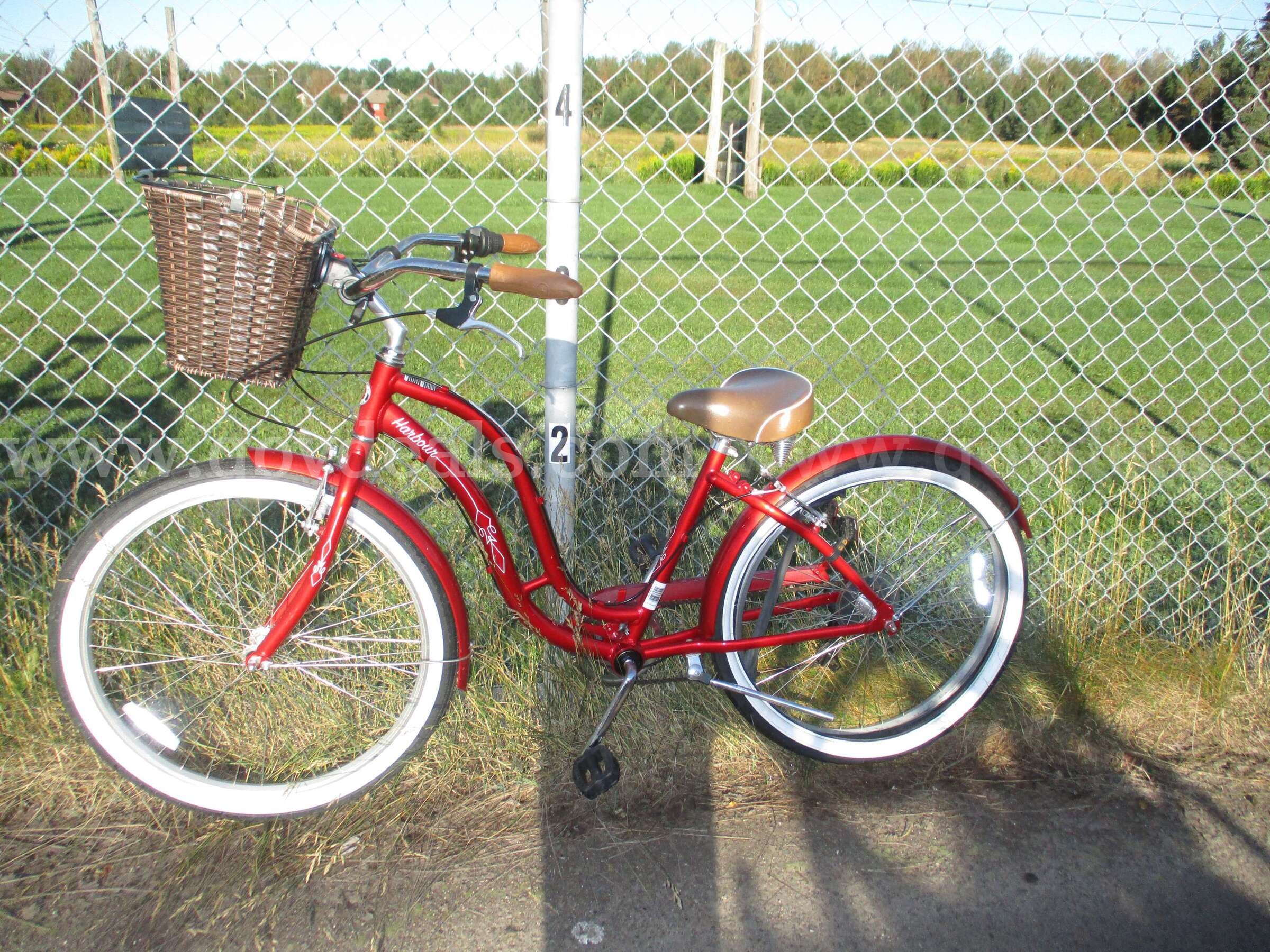 Bicycle with kickstand and basket