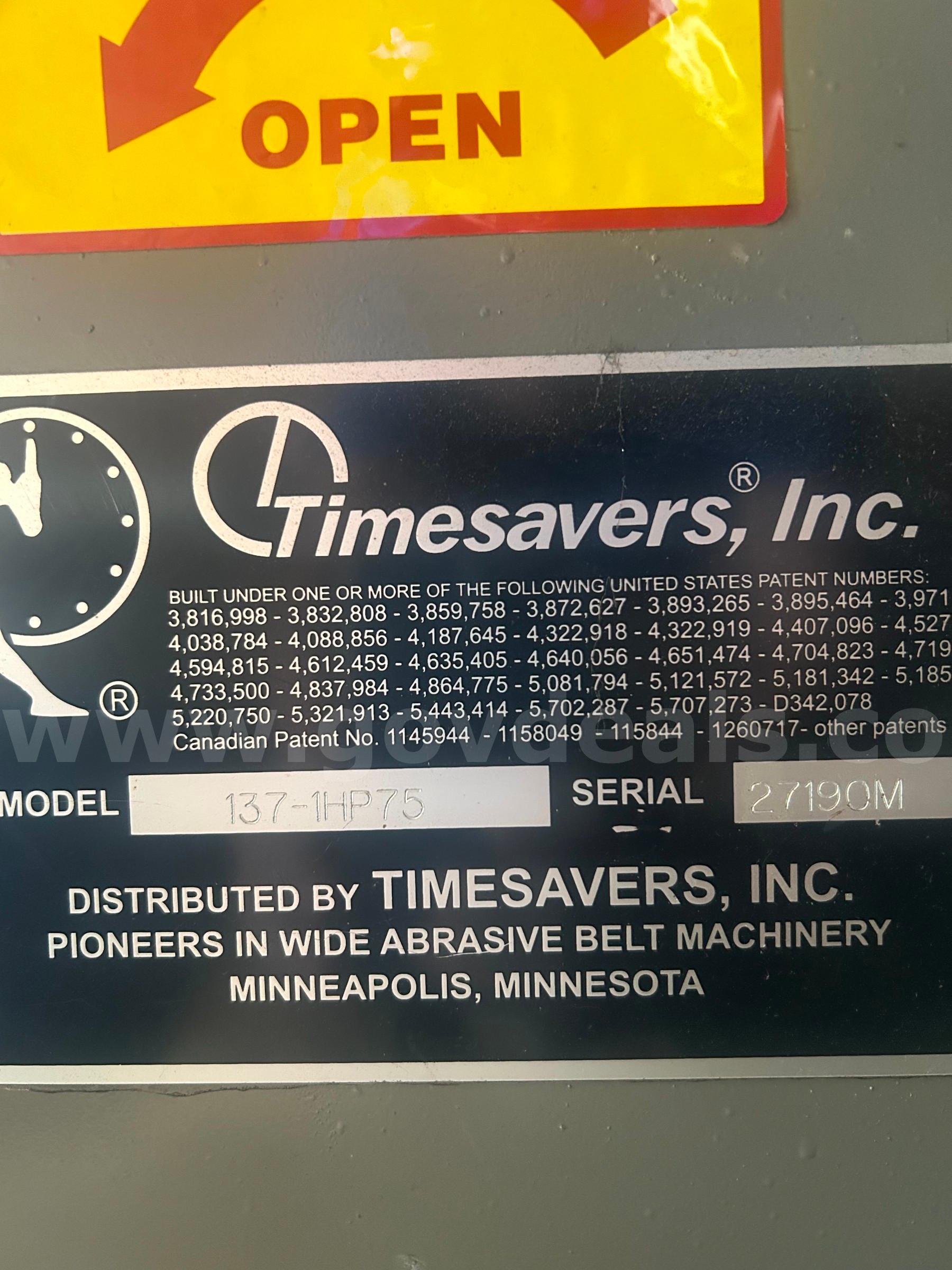 Timesavers Belt Sander  137-1HP75 Government Surplus Auction - Photo #3