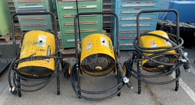 Lot of 3 Fostoria Portable Electric Salamander Space Heaters (2598456) Huntington Beach, CA Fostoria FES-1520-3A, FES-3048-3A Government Surplus Auction - Primary Photo
