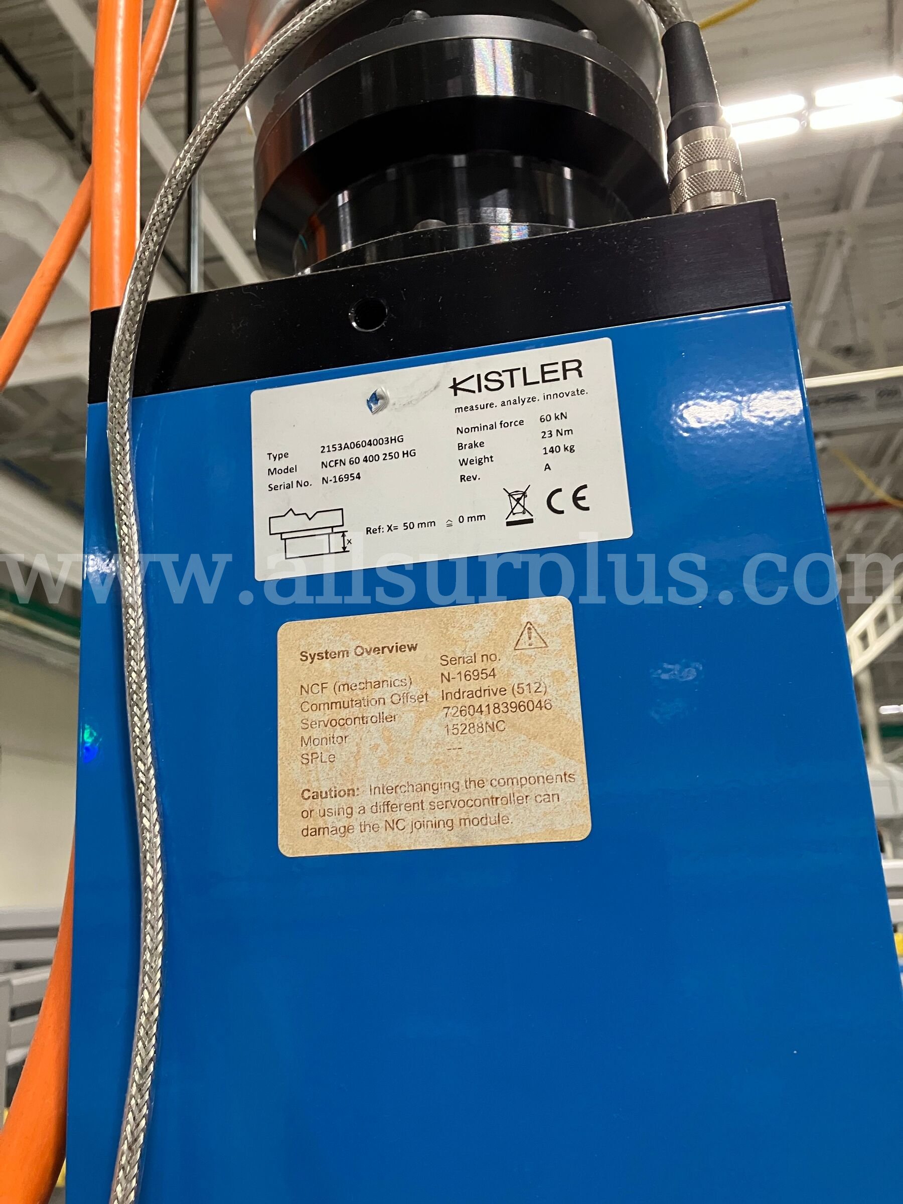 Kistler NC joining module NCFN with servo amplifier Kistler  Government Surplus Auction - Photo #2