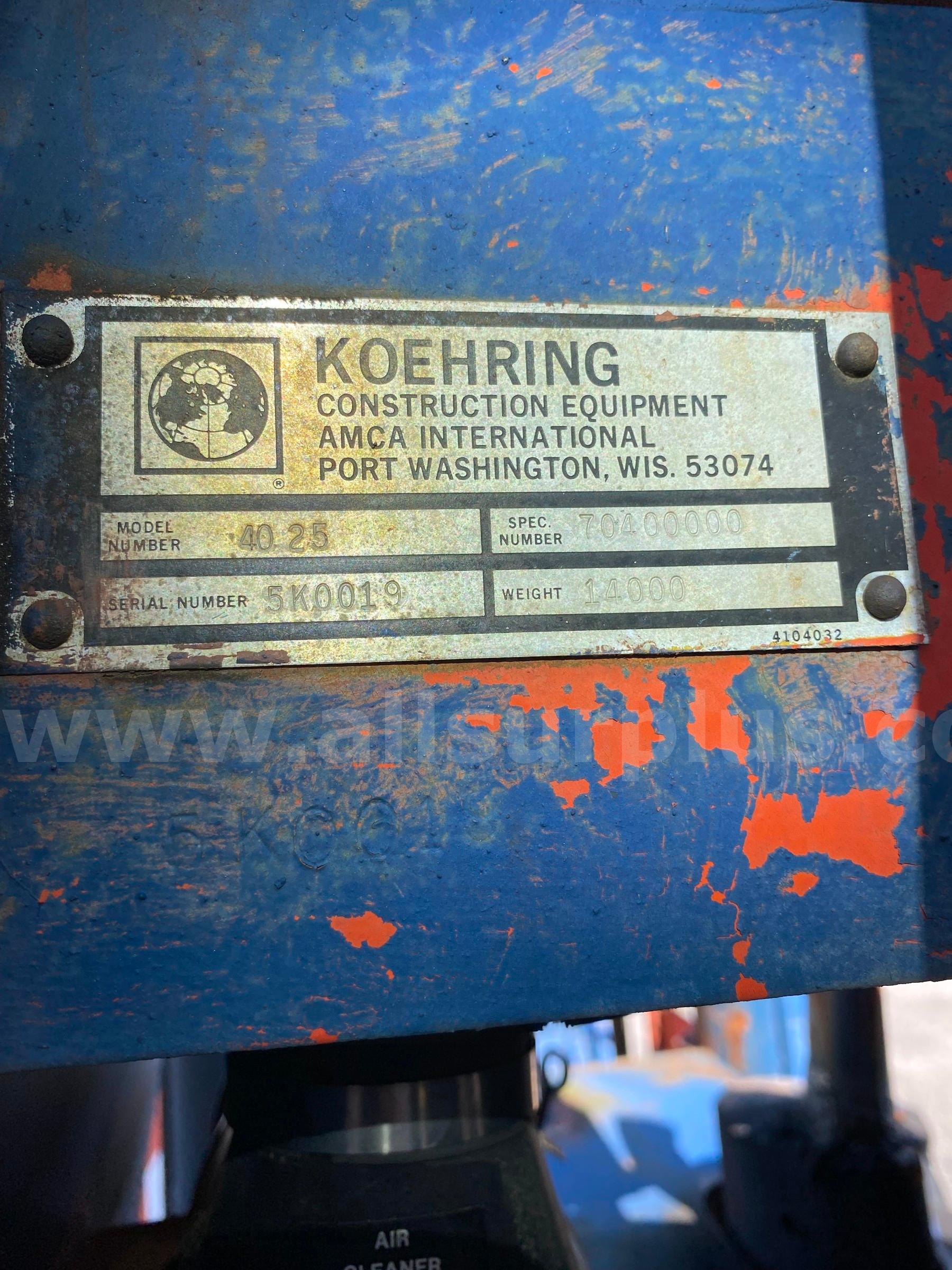 Telehandler, Koehring, 4025, 70400000 Koehring 4025 Government Surplus Auction - Photo #4