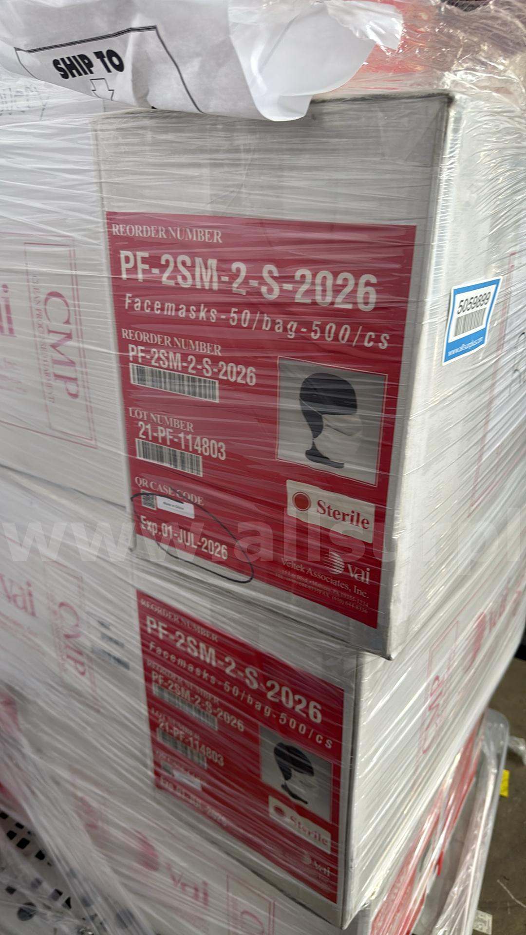 Veltek PF-2SM-2-S-2026 Sterile Face Masks, 500/Case, 2 Elastic Straps, Individually Packaged Case 500 Government Surplus Auction - Photo #5