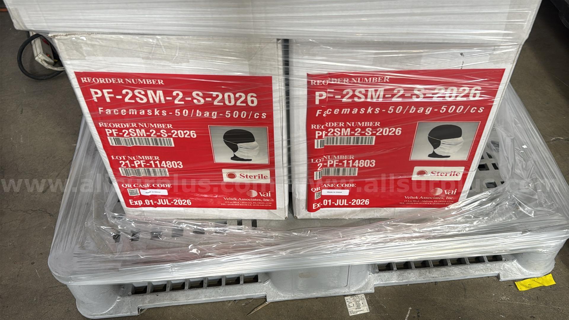 Veltek PF-2SM-2-S-2026 Sterile Face Masks, 500/Case, 2 Elastic Straps, Individually Packaged Case 500 Government Surplus Auction - Photo #6