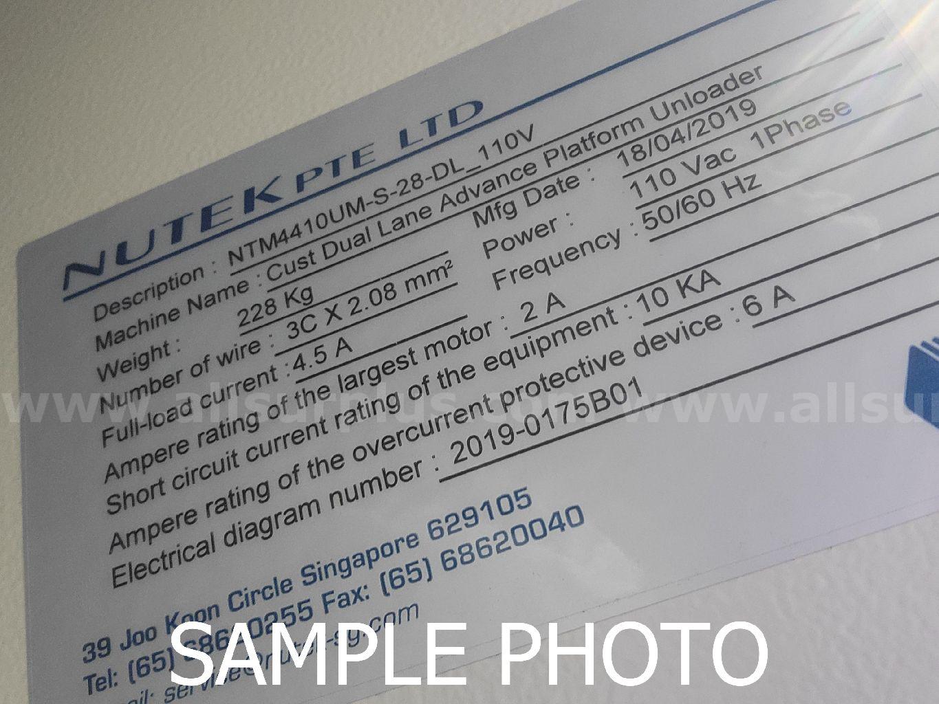 Nutek NTM4410UM-S-28-DL_110V Dual Lane Advance Platform Unloader Nutek NTM4410UM-S-28-DL_110V Government Surplus Auction - Photo #6