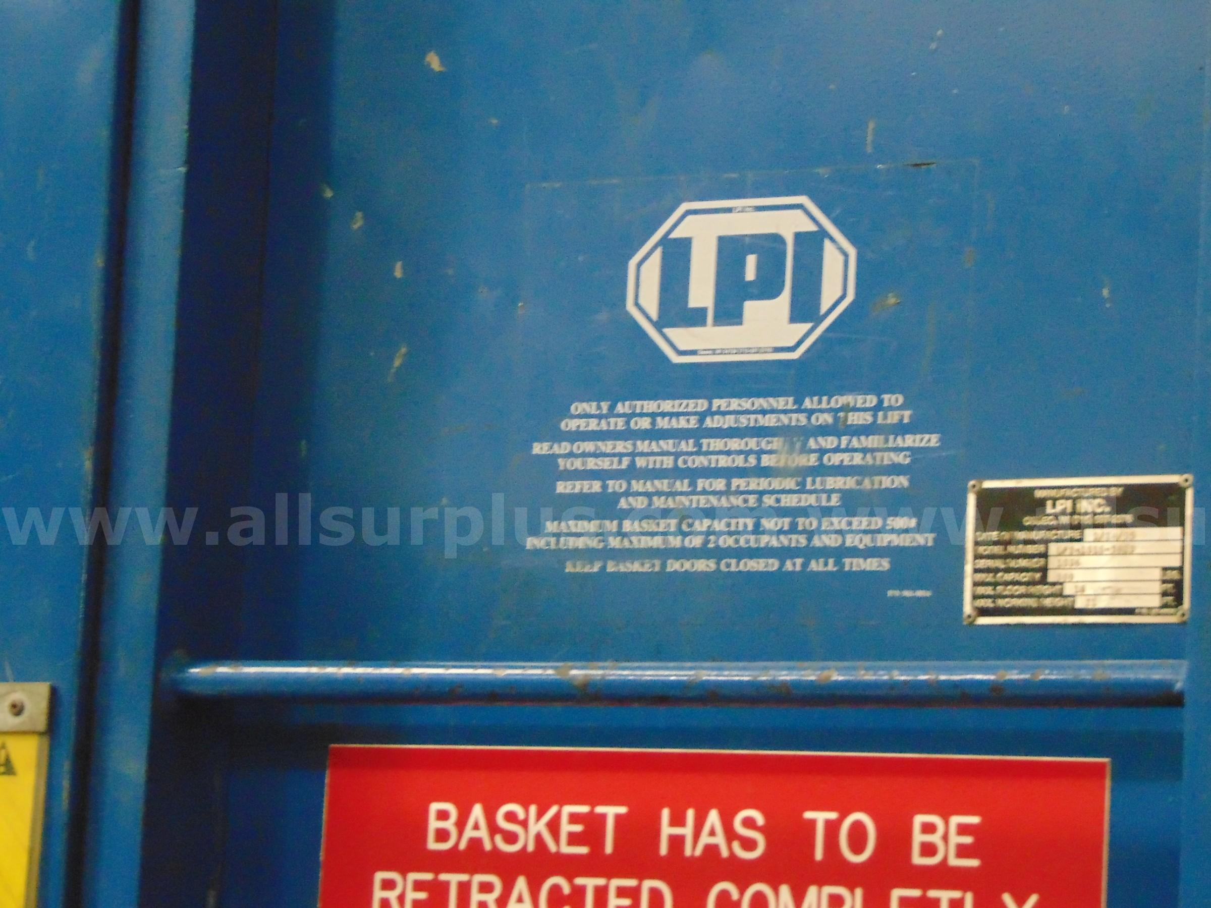 LPI Inc. LP2-1515-5823 Man Lift LPI Inc. 1515 Government Surplus Auction - Photo #3