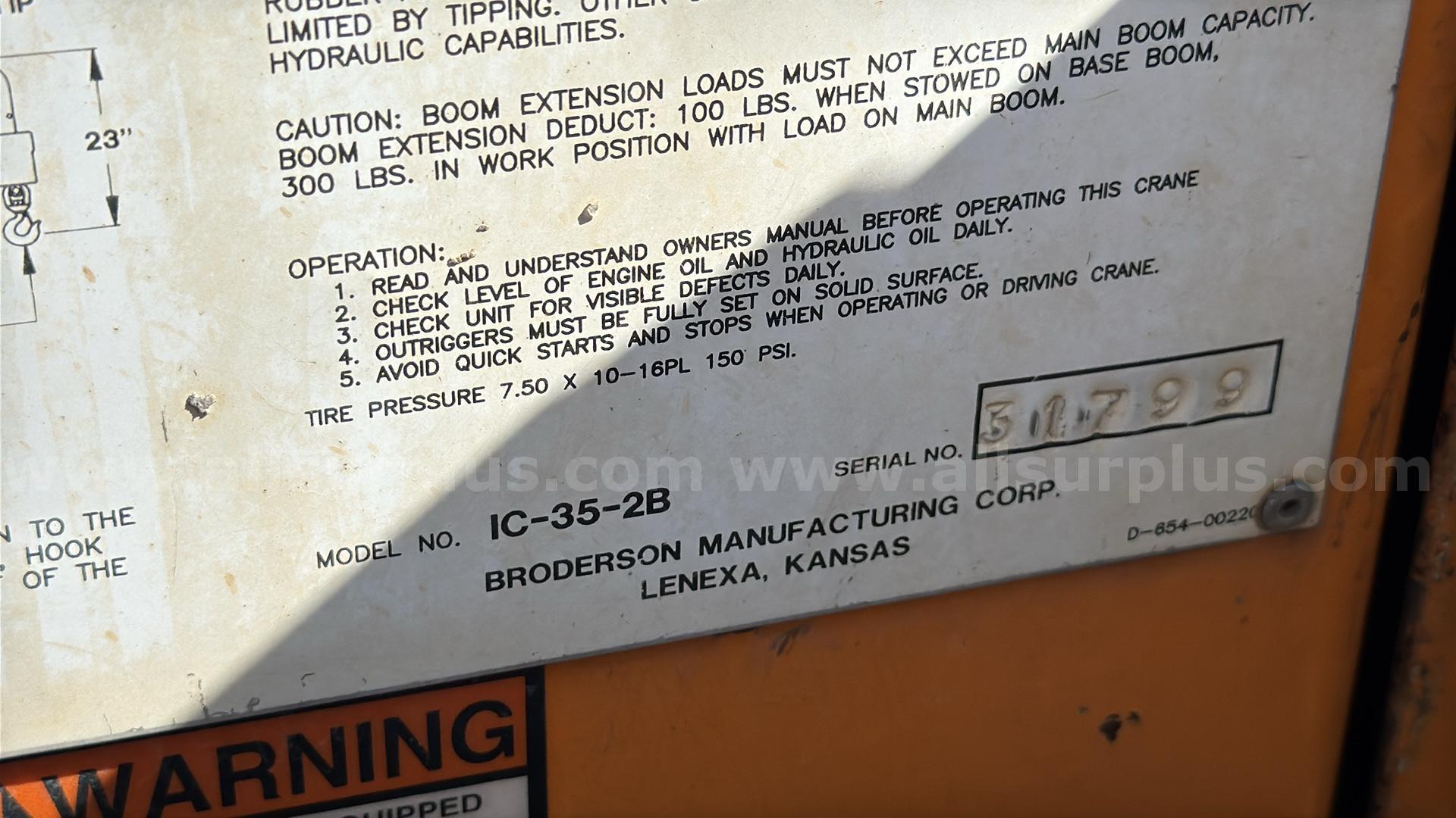 Broderson IC-35-2B Carry Deck Crane Broderson IC-35-2B Government Surplus Auction - Photo #5