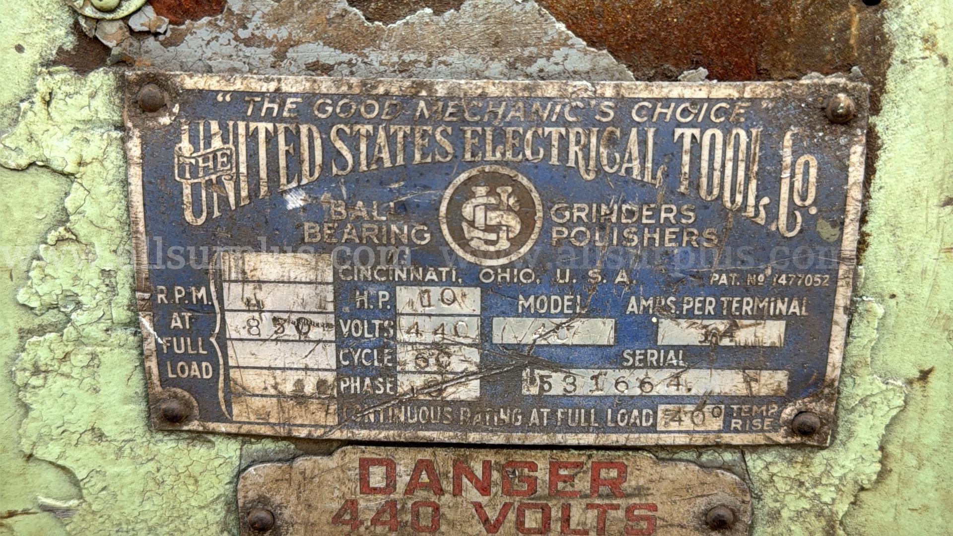 United States Electrical Tool Co. Model 440 Grinder  440 Government Surplus Auction - Photo #6