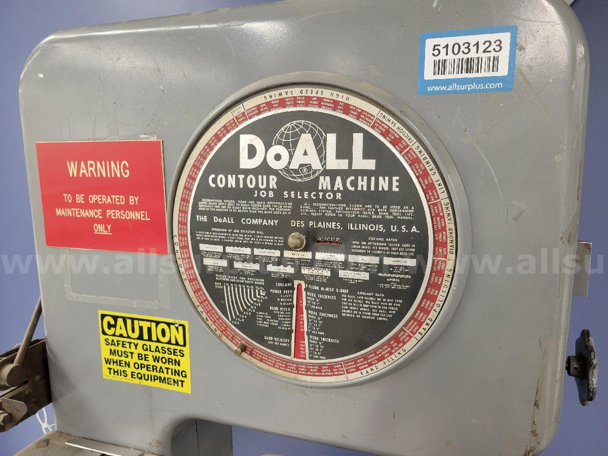 DoALL 16-SFP Vertical Band Saw DoALL 16-SFP Government Surplus Auction - Photo #3