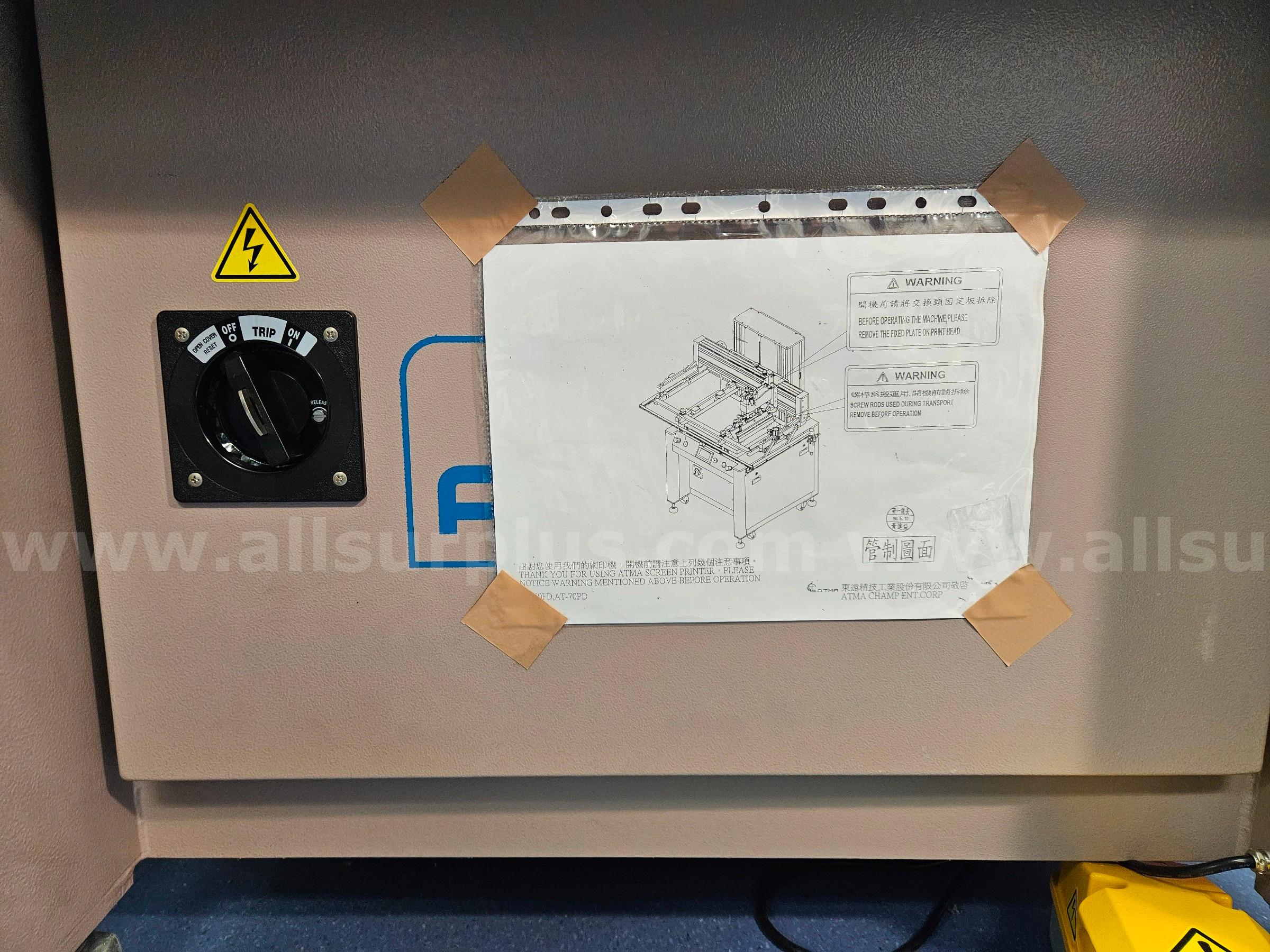 ATMA AT-60PD Semi-Automatic Digital Electric Flatbed Screen Printer ATMA AT-60PD Government Surplus Auction - Photo #6