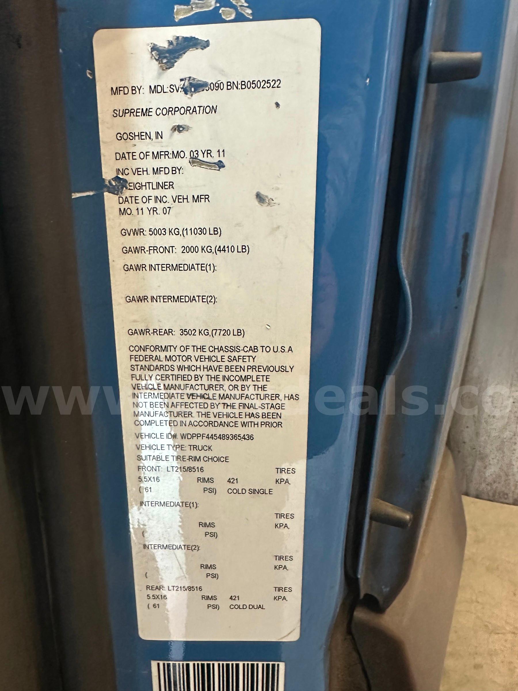 2008 Freightliner Sprinter Van w/Sewer Inspection Equipment Freightliner Sprinter Van Government Surplus Auction - Photo #6