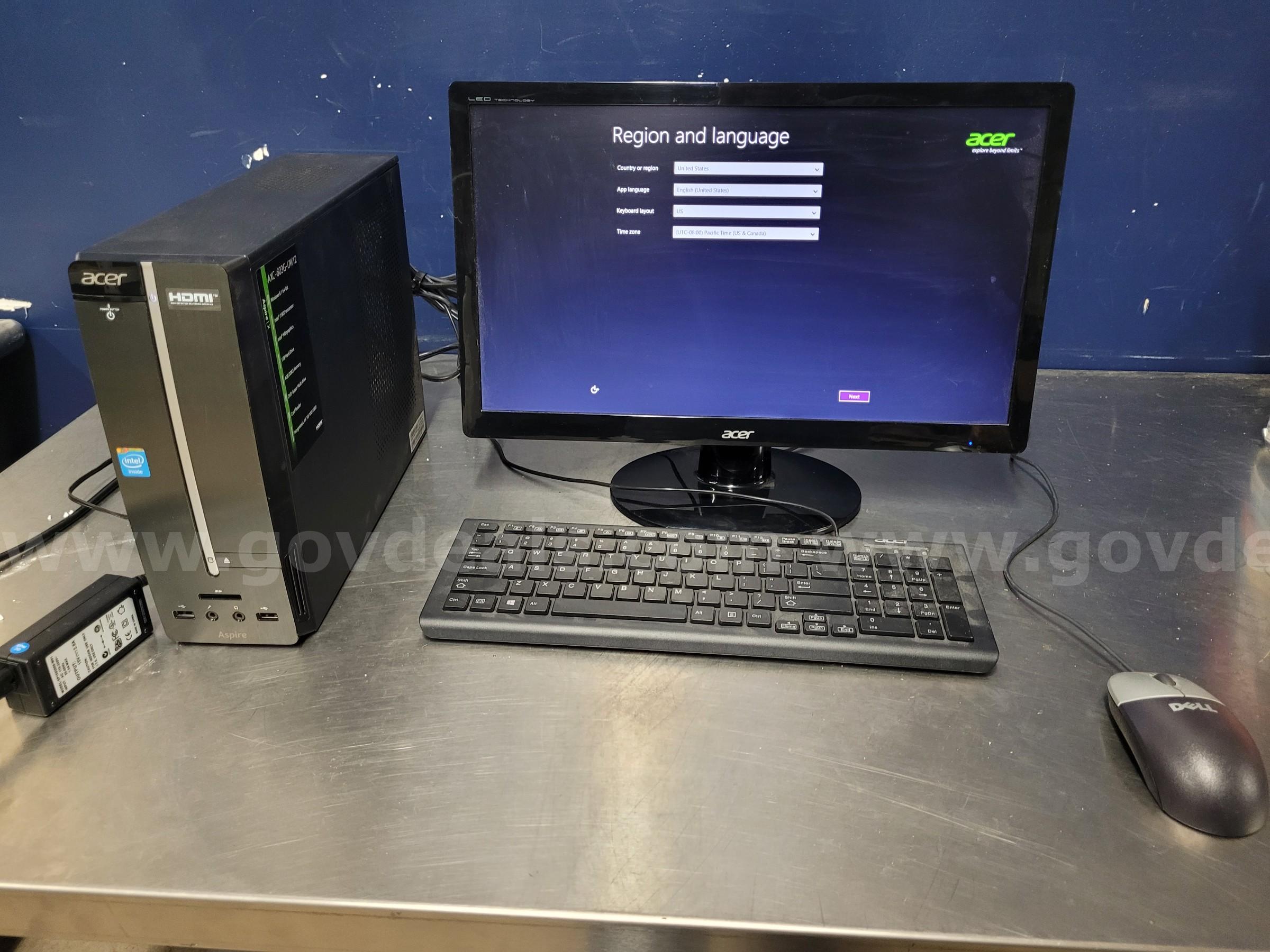 Acer Computer and Monitor with Accessories   Government Surplus Auction - Primary Photo