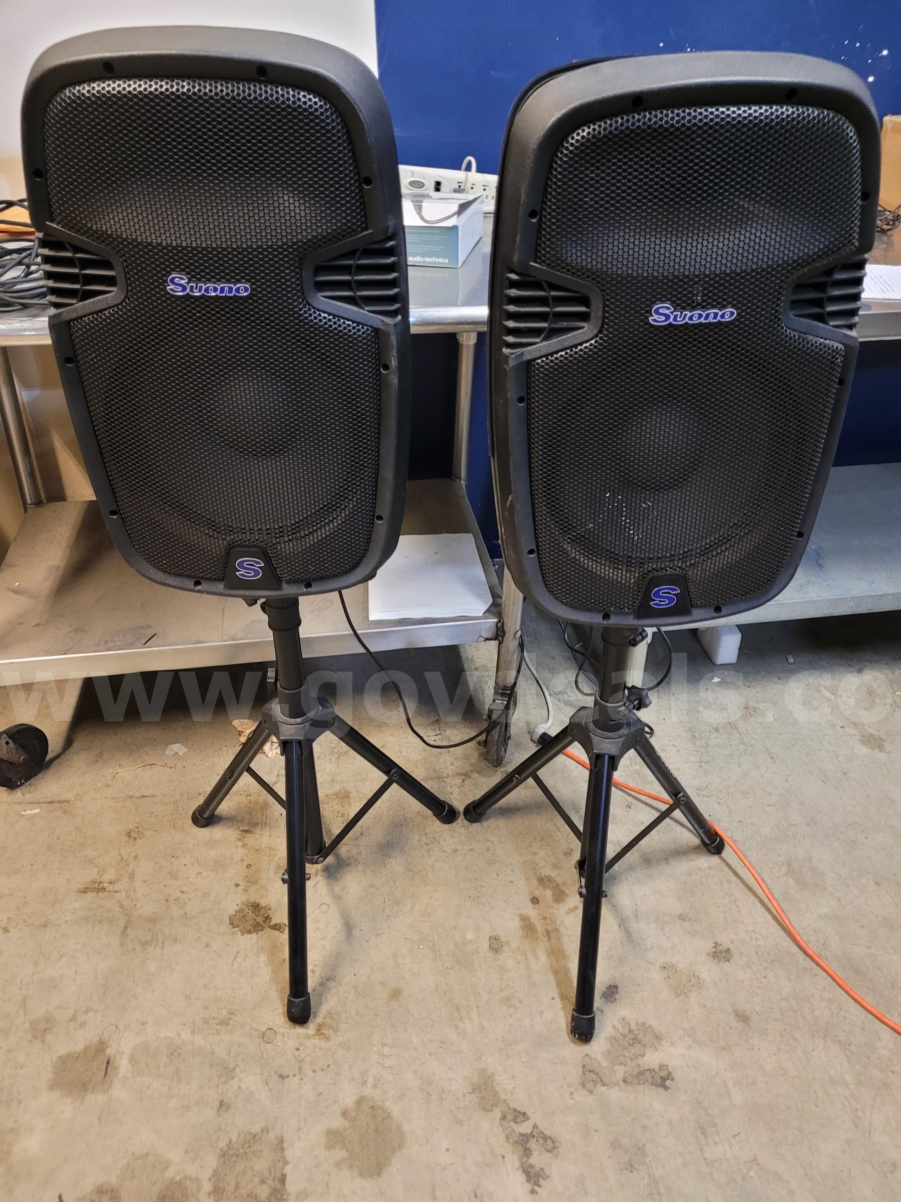 2 Svono Speakers with stands   Government Surplus Auction - Primary Photo