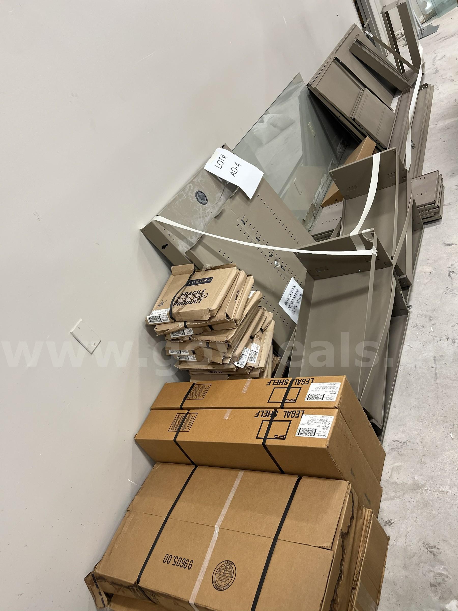 Lot of Metal shelving and assorted shelving accessories   Government Surplus Auction - Photo #2