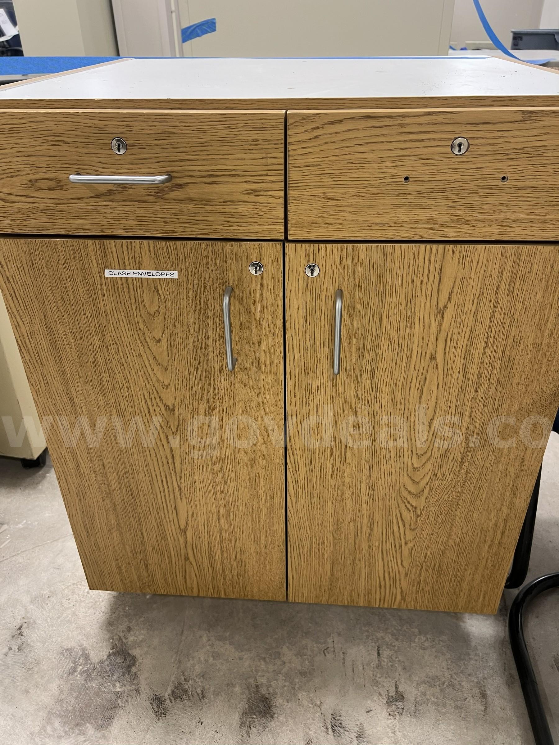 Lot of 2 Filing Cabinets, 1 Desk, 1 Regular Cabinet, 4 Office Chairs   Government Surplus Auction - Photo #2