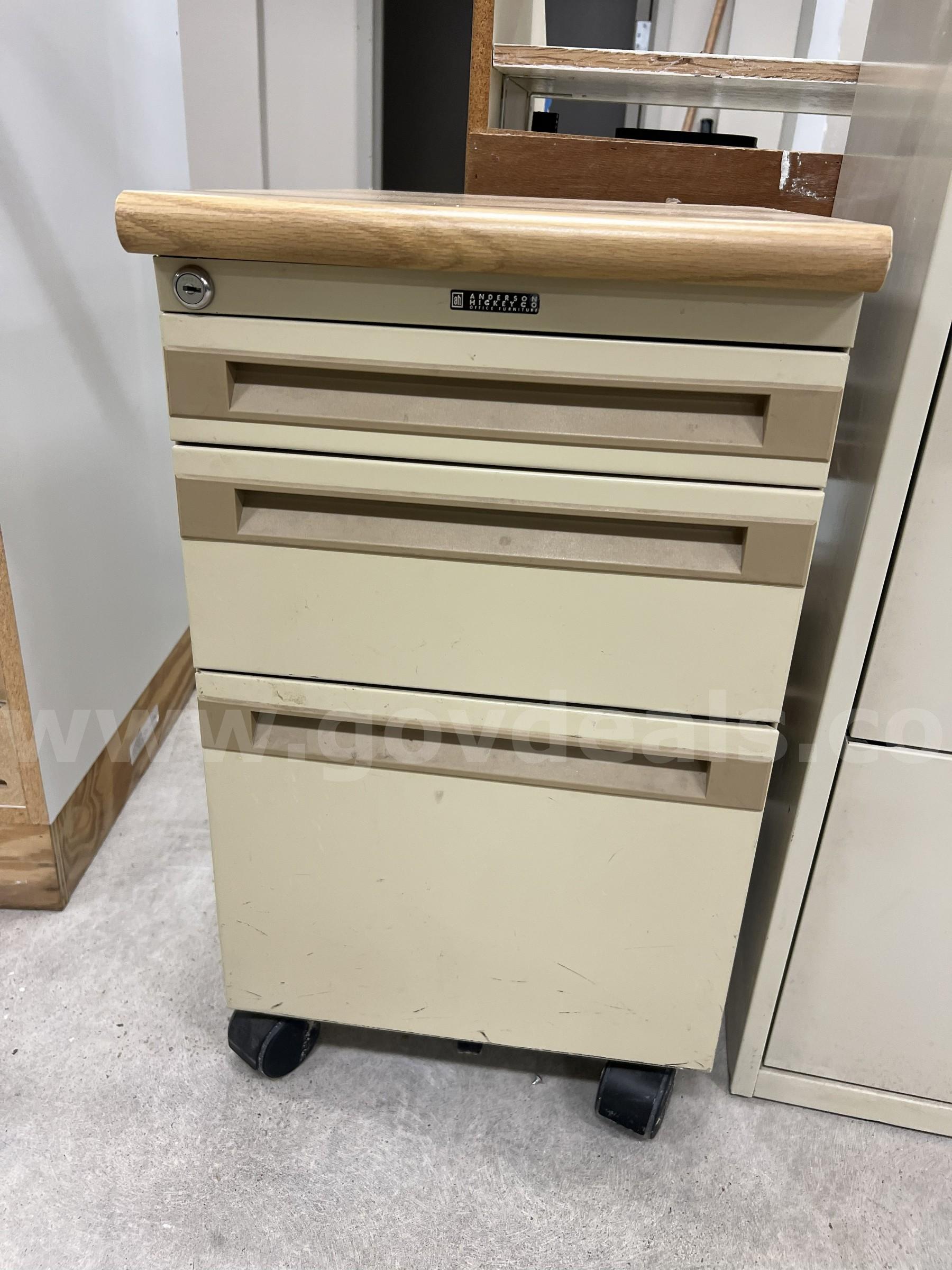 Lot of 2 Filing Cabinets, 1 Desk, 1 Regular Cabinet, 4 Office Chairs   Government Surplus Auction - Photo #5