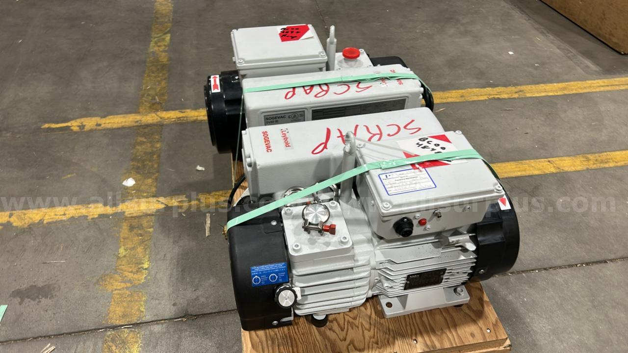 Lot of 2 Leybold SOGEVAC SV40 BI oil-sealed rotary vane vacuum Leybold 960331V3002 Government Surplus Auction - Photo #3