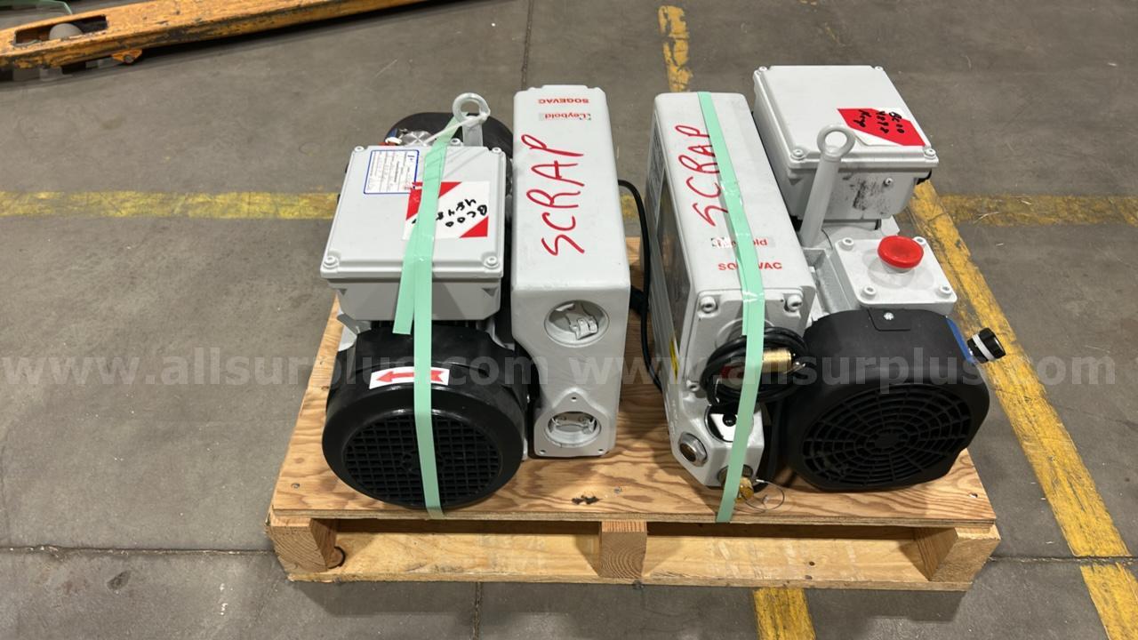 Lot of 2 Leybold SOGEVAC SV40 BI oil-sealed rotary vane vacuum Leybold 960331V3002 Government Surplus Auction - Photo #5