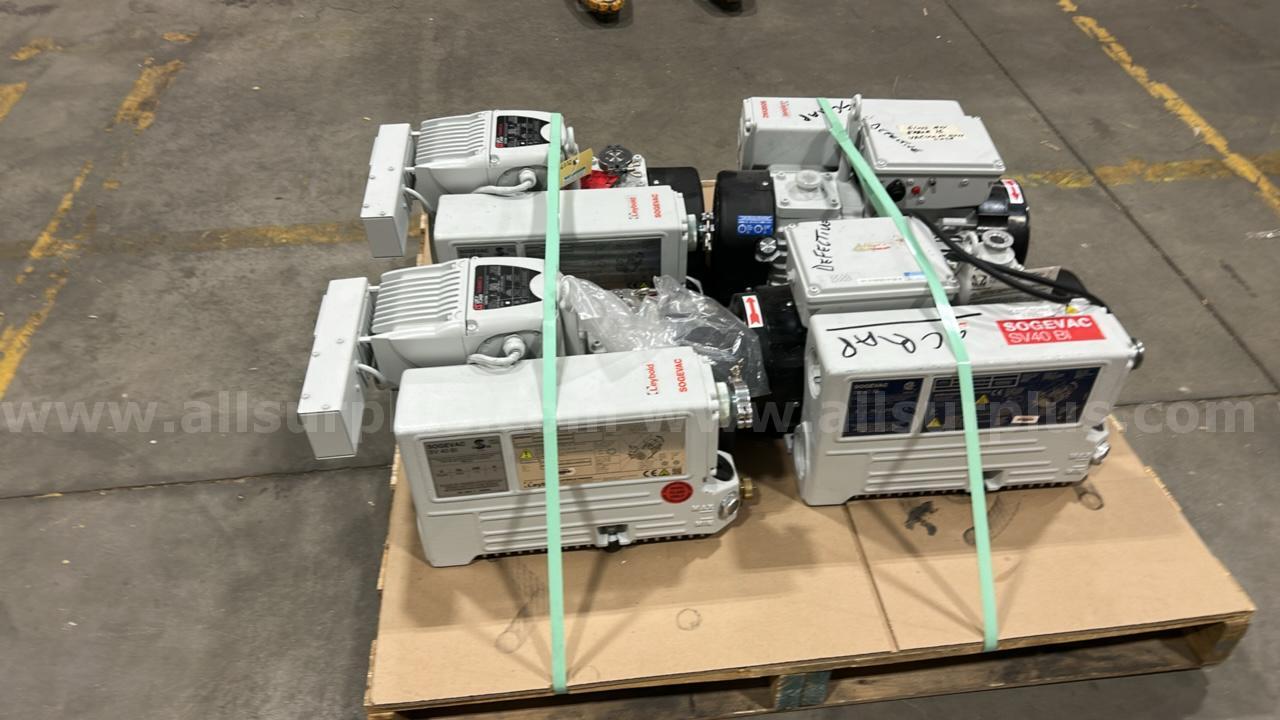 Lot of 4 Leybold SOGEVAC SV40 BI oil-sealed rotary vane vacuum Leybold 960331V3009, 960331V3007, Government Surplus Auction - Photo #4