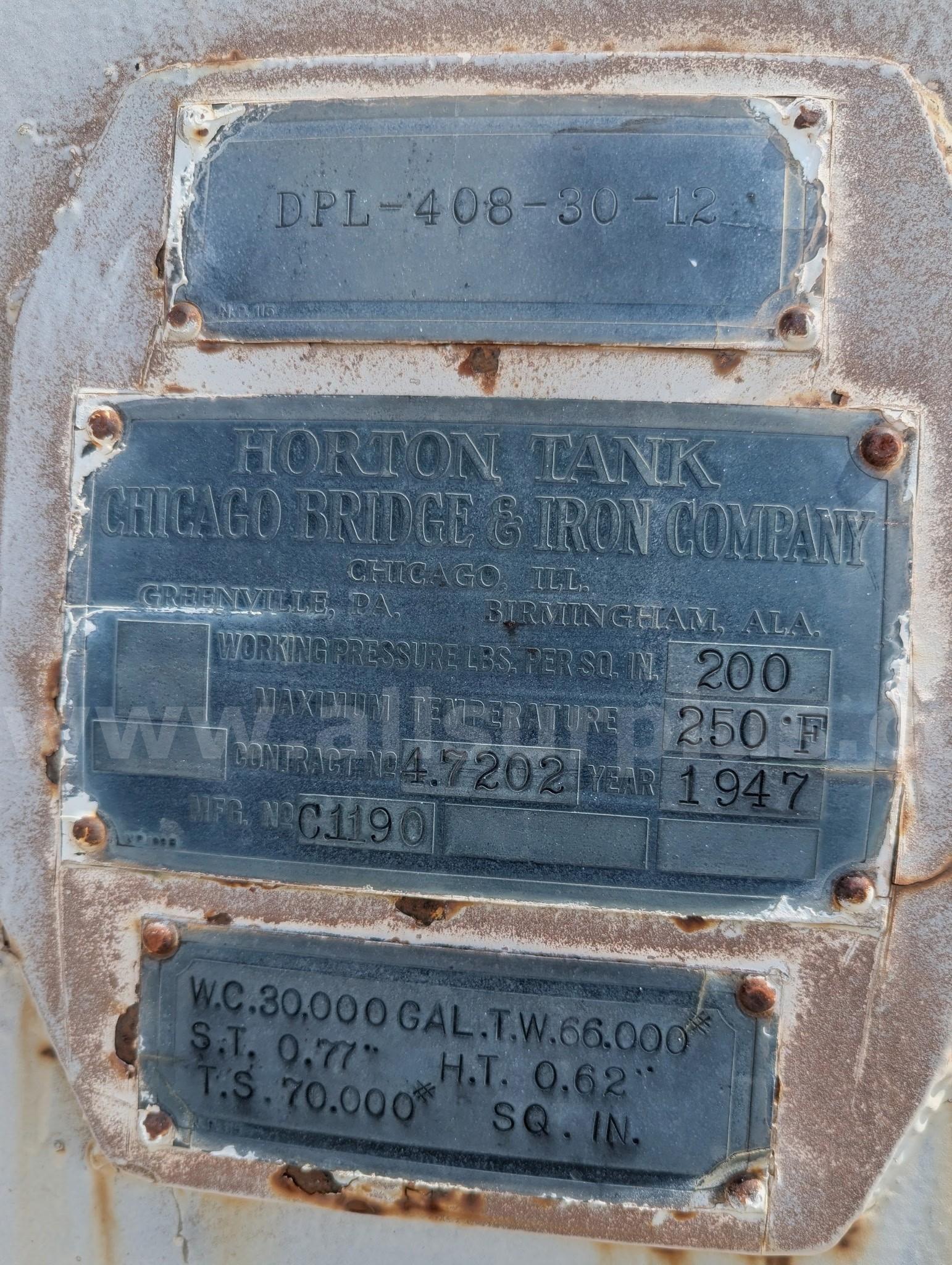Storage Vessels, 30,000 Gallon, 200PSI, Qty 18 Horton/CB&I 000 Government Surplus Auction - Photo #6