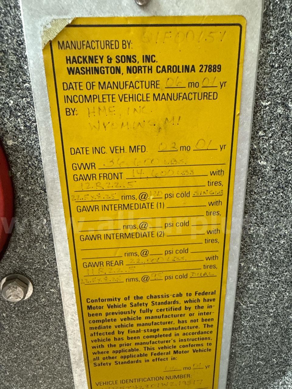 2001 HME Inc Fire Truck HME Inc  Government Surplus Auction - Photo #3