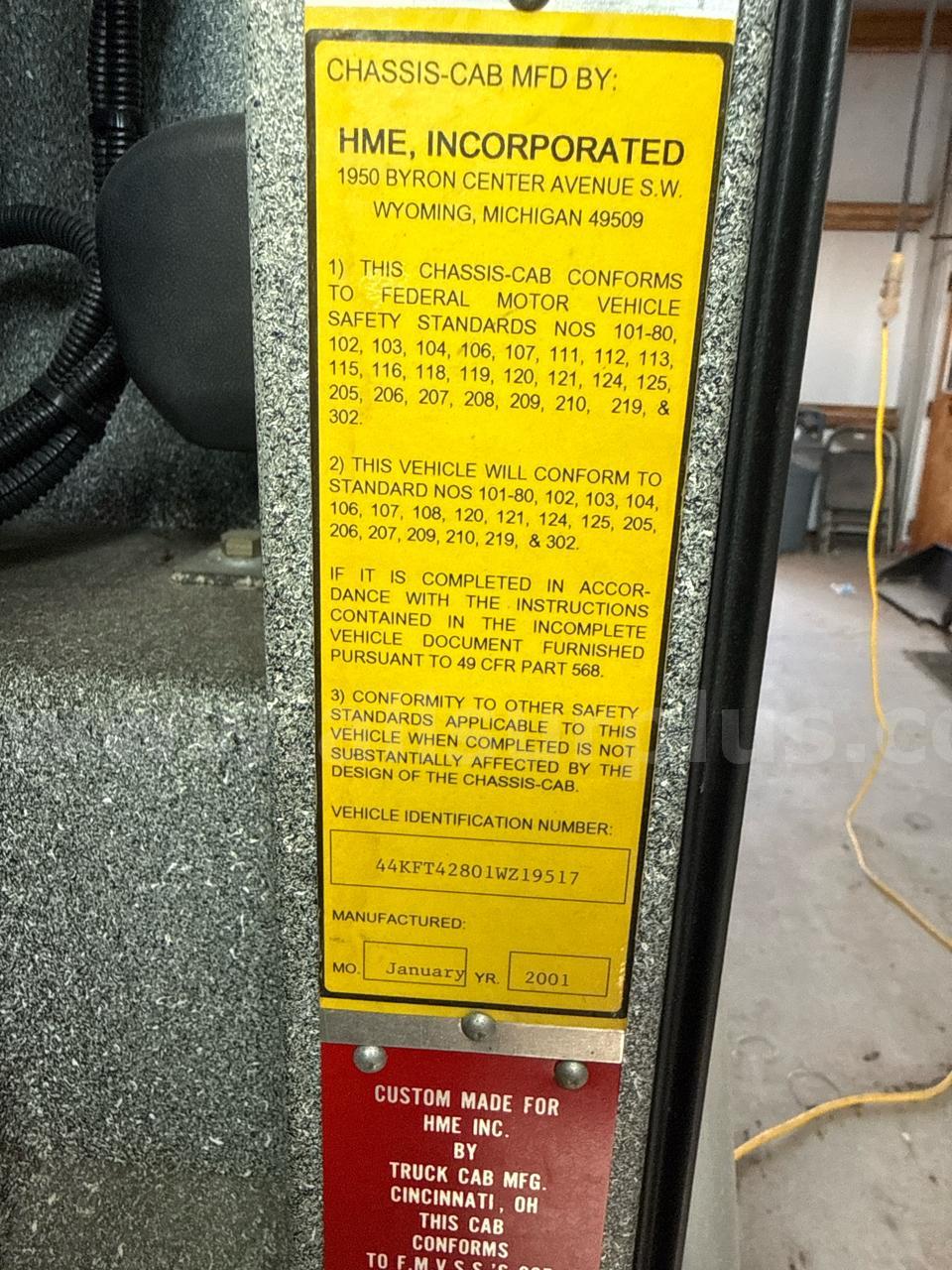 2001 HME Inc Fire Truck HME Inc  Government Surplus Auction - Photo #4