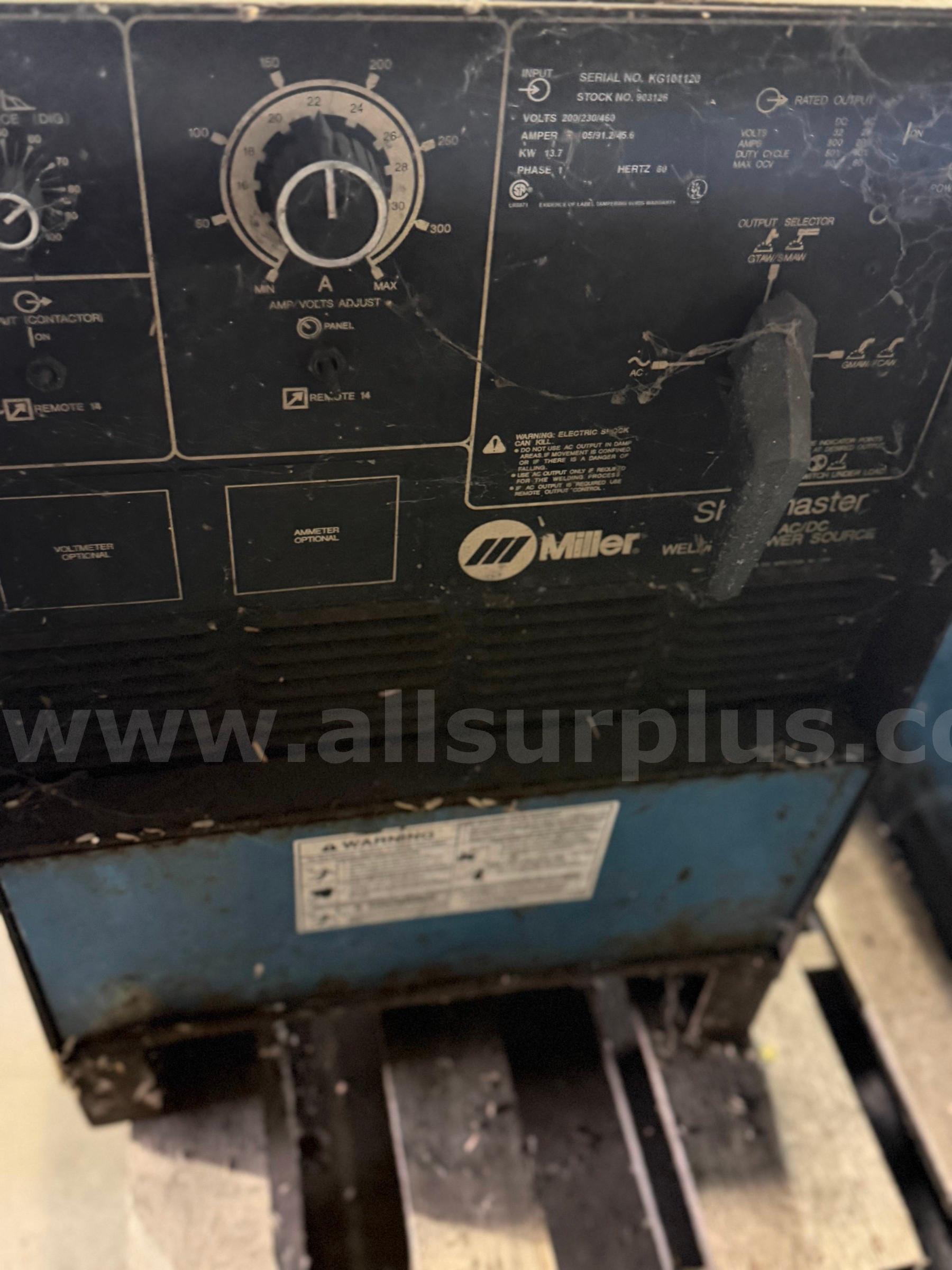 Welding Machine, Miller Shopmaster 300, Qty 1 Miller 300 Government Surplus Auction - Photo #2