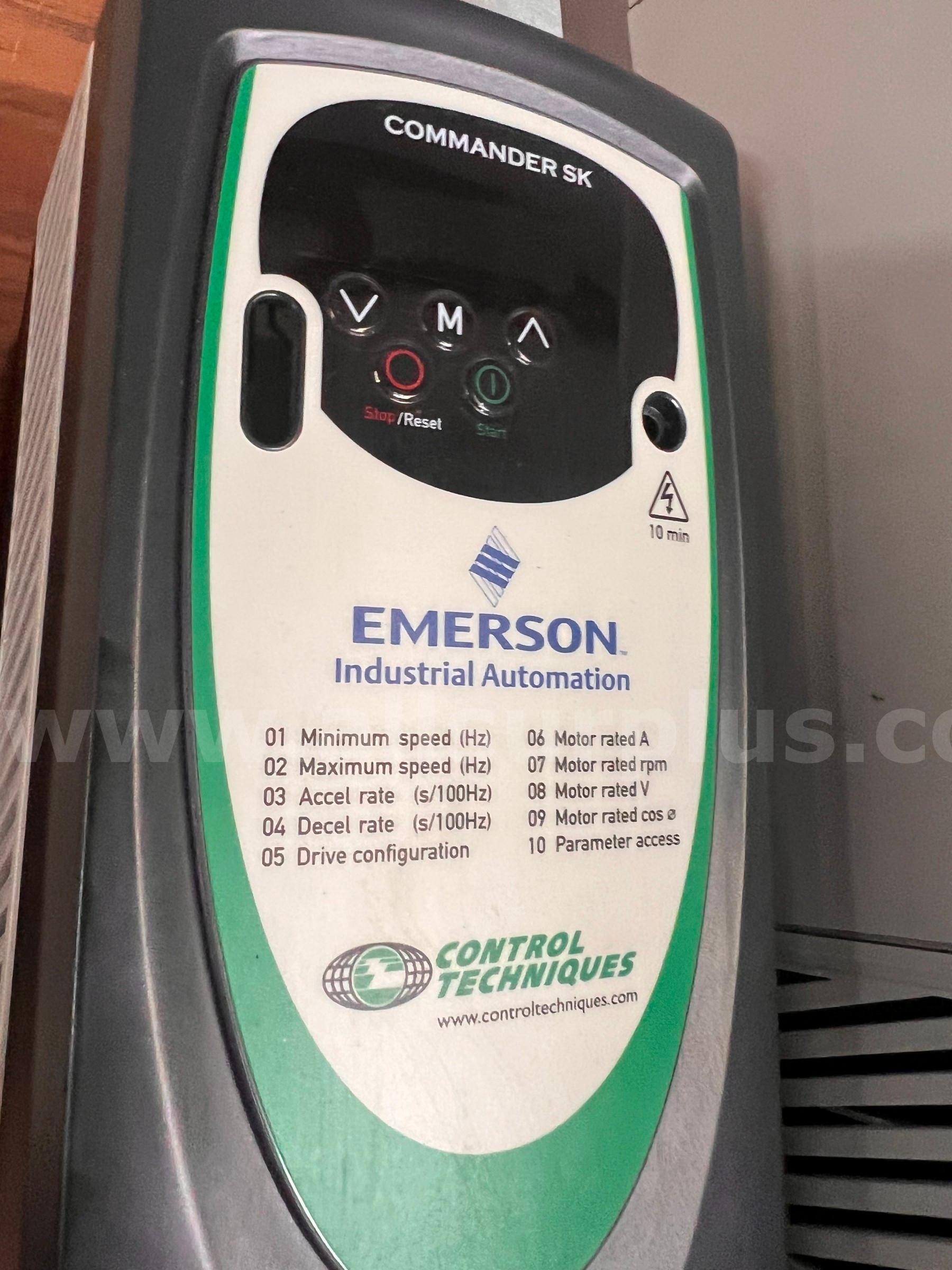 EMERSON SK3201 CONTROL TECHNIQUES COMMANDER SK AC DRI 230VAC 15HP w/ControlPanel EMERSON SK3201 Government Surplus Auction - Photo #2