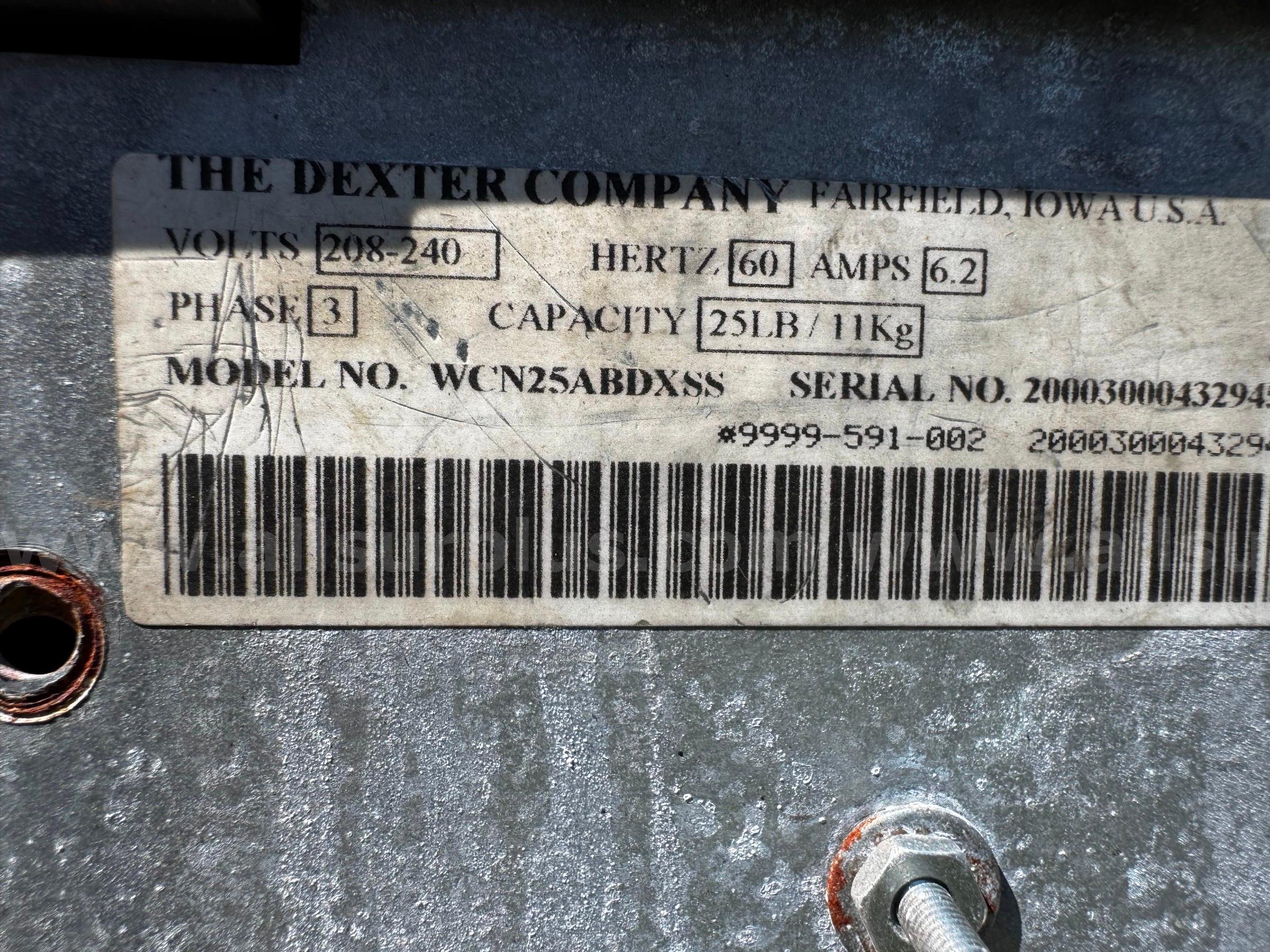 DEXTER WASHING MACHINE THOROUGHBRED 400 WCN25ABDXSS Government Surplus Auction - Photo #3