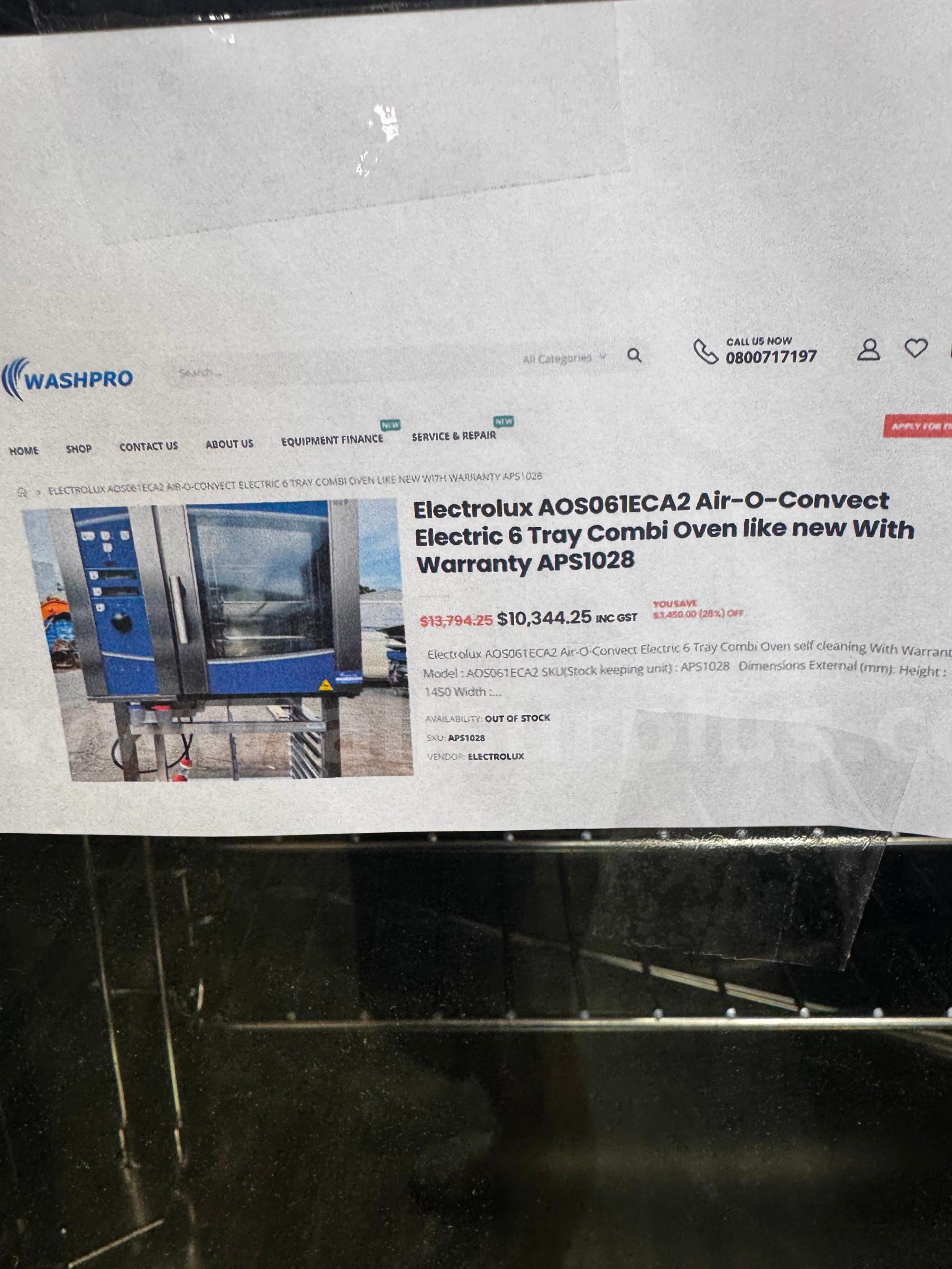 ELECTROLUX AOS061ECA2 air-o-convection ELECTROLUX AOS061ECA2 Government Surplus Auction - Photo #4