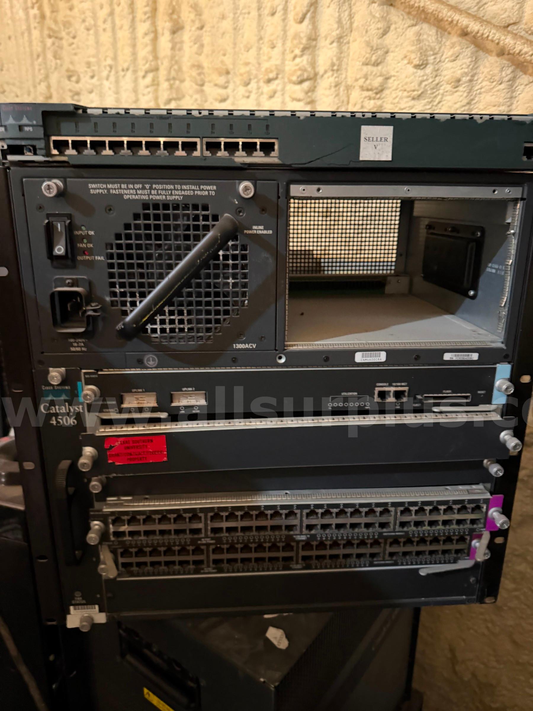 (5) Cisco Catalyst 4506 network switch chassis.  (3) Cisco Catalyst 3560 series network switches. Cisco 4506 Government Surplus Auction - Photo #2