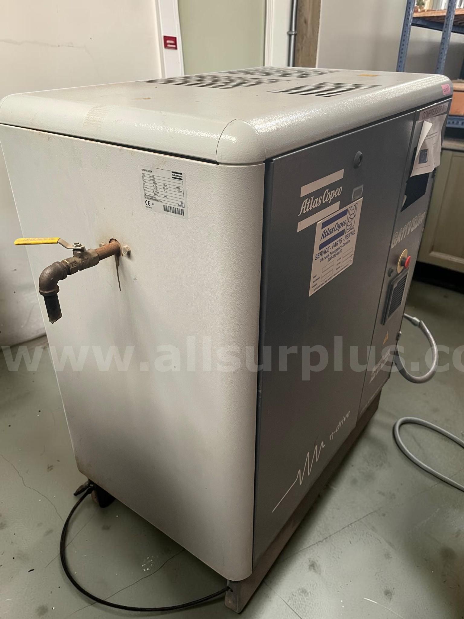 Atlas Copco GA11 FF & GA11 VSD FF Rotary Screw Air Compressors – Industrial Grade Atlas Copco  Government Surplus Auction - Photo #5