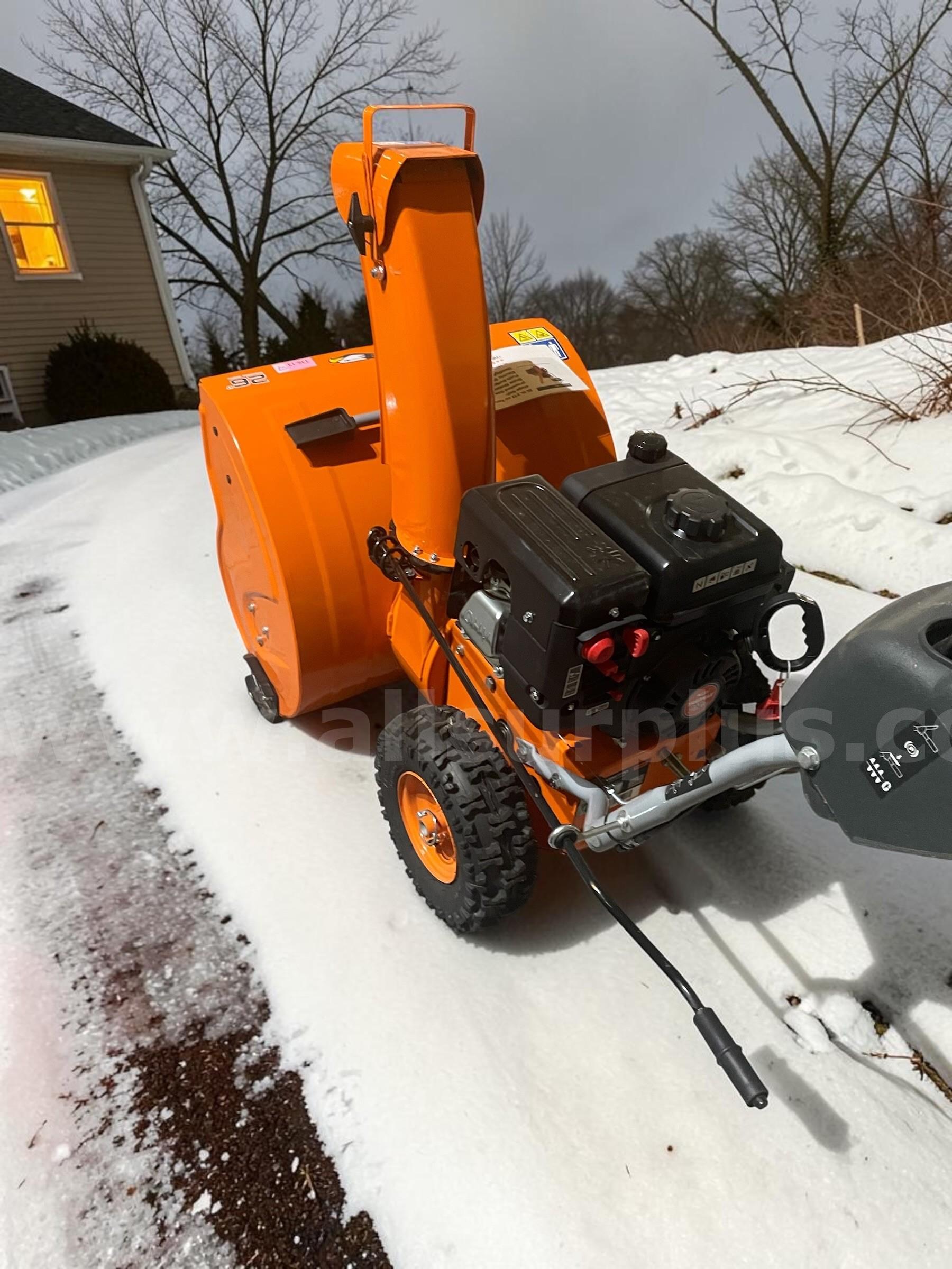 26" 212cc TWO-STAGE SELF-PROPELLED GAS SNOW BLOWER (ELECTRIC START + HEADLIGHT)  212cc Government Surplus Auction - Photo #2