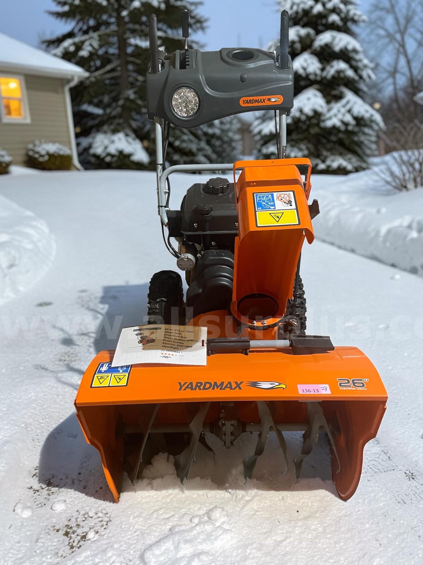 26" 212cc TWO-STAGE SELF-PROPELLED GAS SNOW BLOWER (ELECTRIC START + HEADLIGHT)  212cc Government Surplus Auction - Photo #5