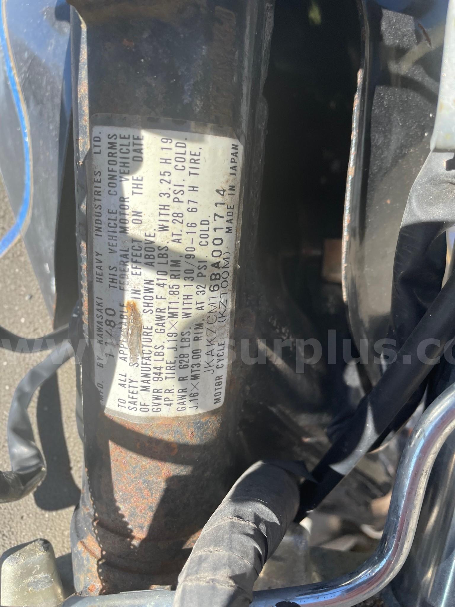 1981 Kawasaki KZ1000 motorcycle Kawasaki KZ1000 Government Surplus Auction - Photo #4