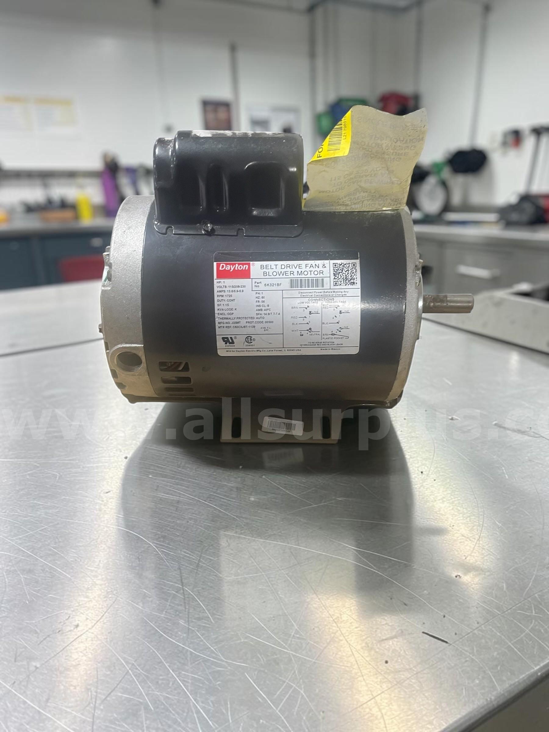 Dayton 6K321BF Belt Drive Motor – 1 HP, 1725 RPM, Single Phase