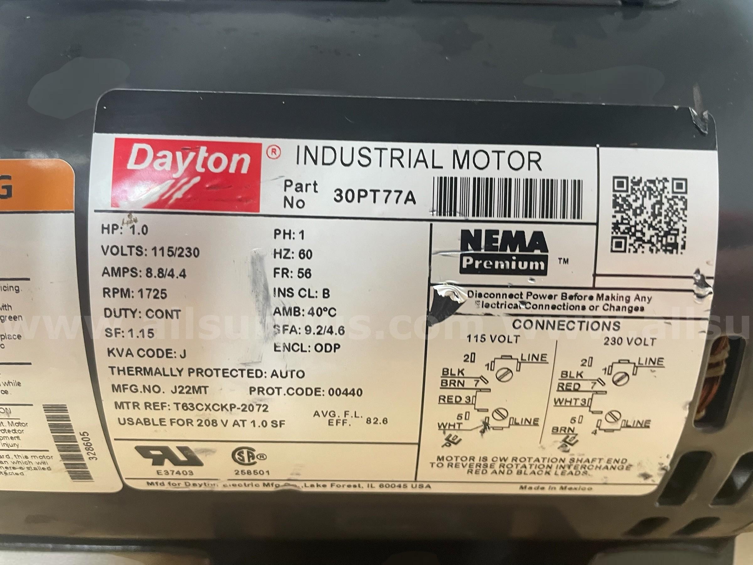 Dayton 30PT77 Motor   Government Surplus Auction - Photo #5