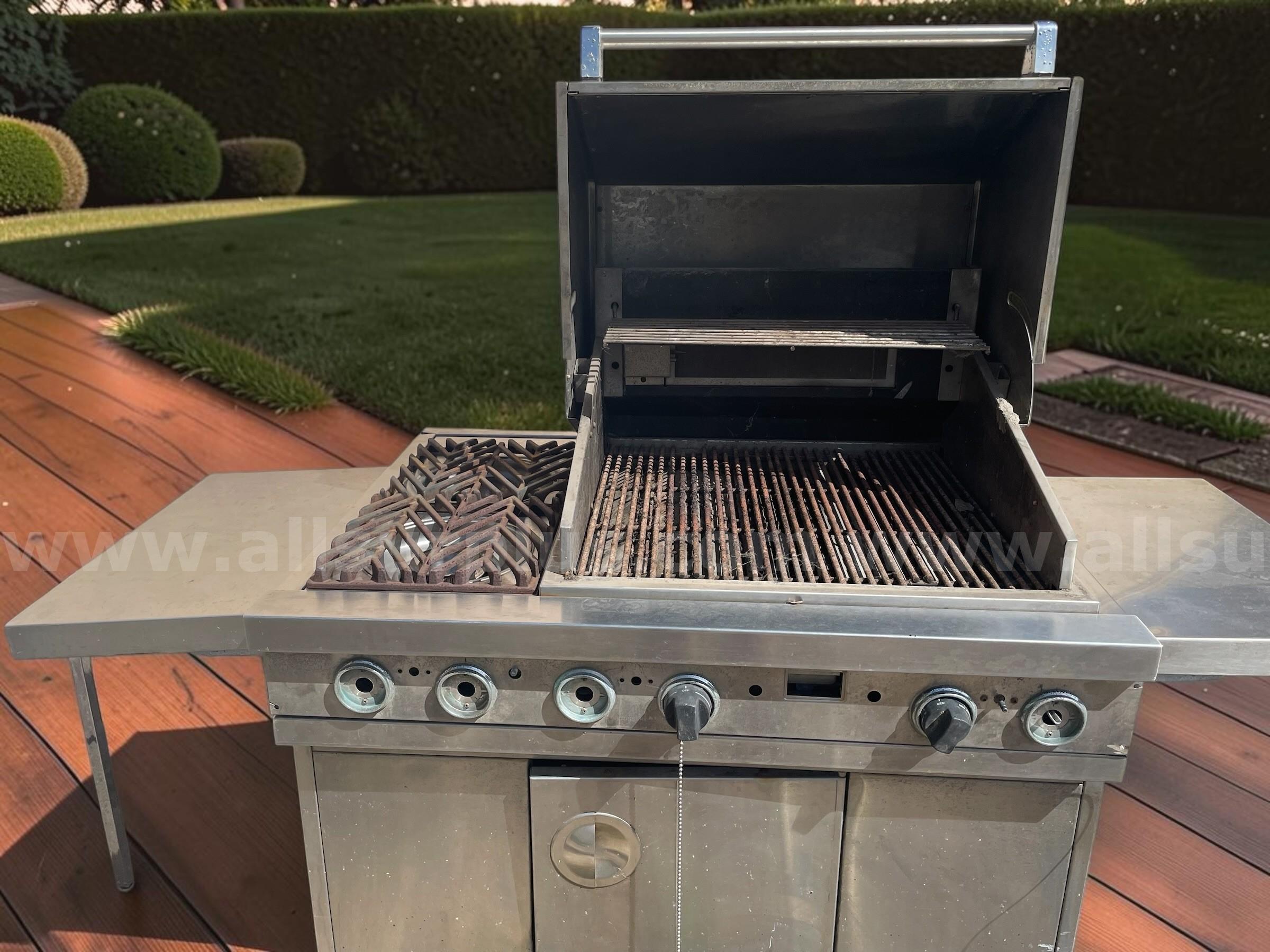 Commercial Stainless Steel Gas Grill with Side Burner   Government Surplus Auction - Photo #3