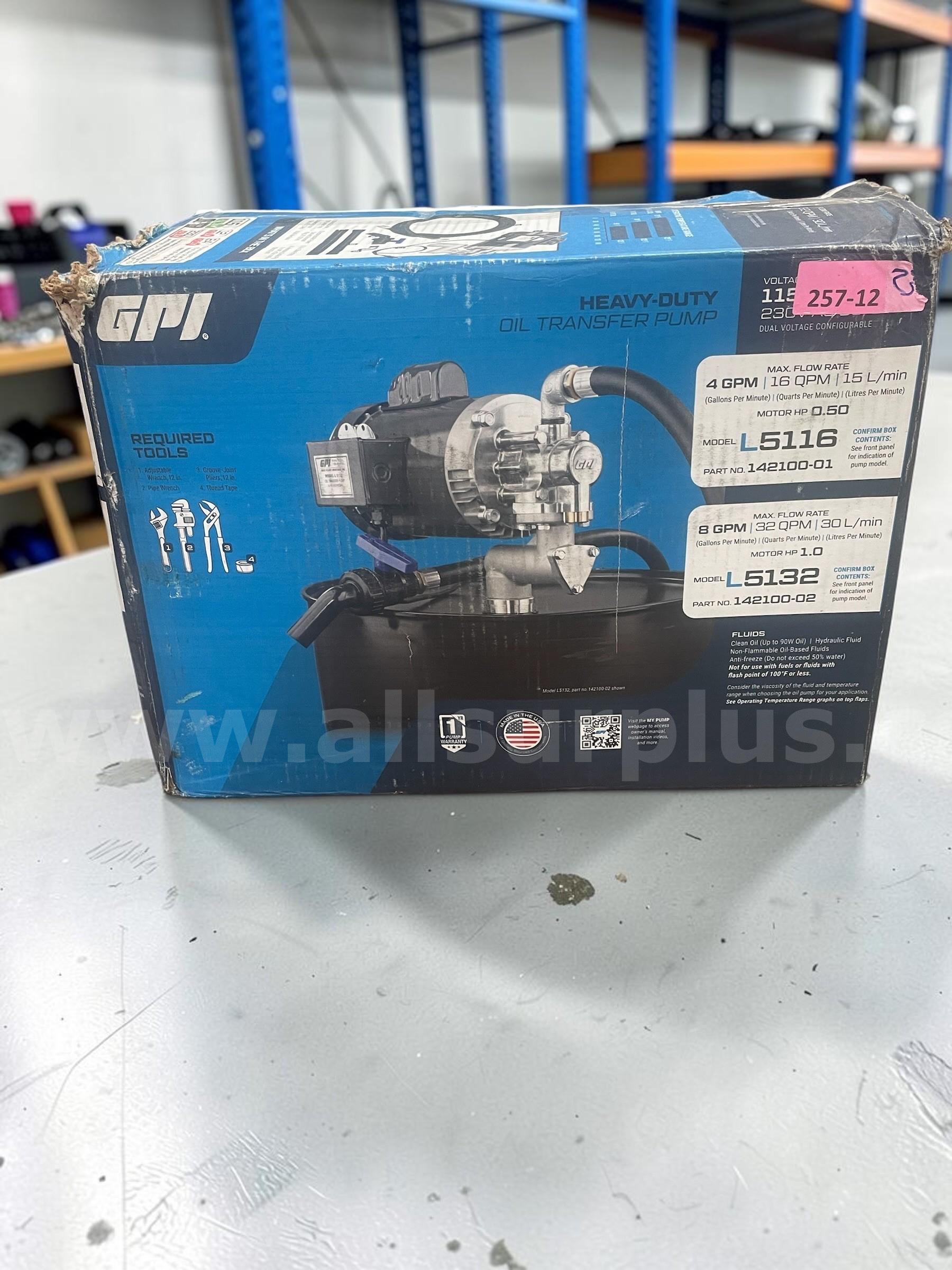 GPI Model L5116   heavy-duty electric oil transfer pump