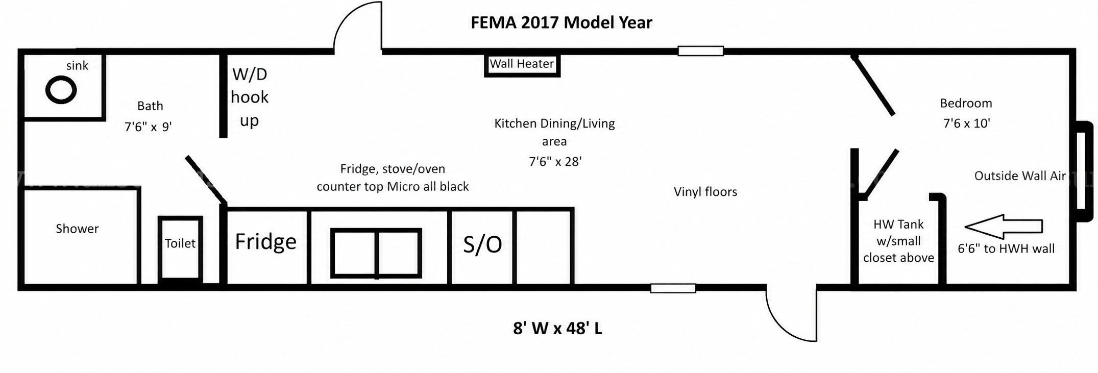 2016 Lexington 848U FEMA Manufactured Home – 1 Bedroom/1 Bathroom LEXINGTON 848U Government Surplus Auction - Photo #4