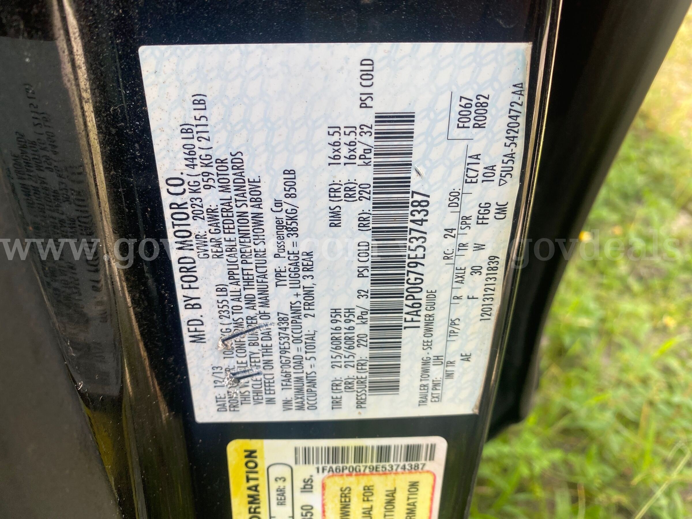 2014 Ford Fusion Ford Fusion Government Surplus Auction - Photo #3