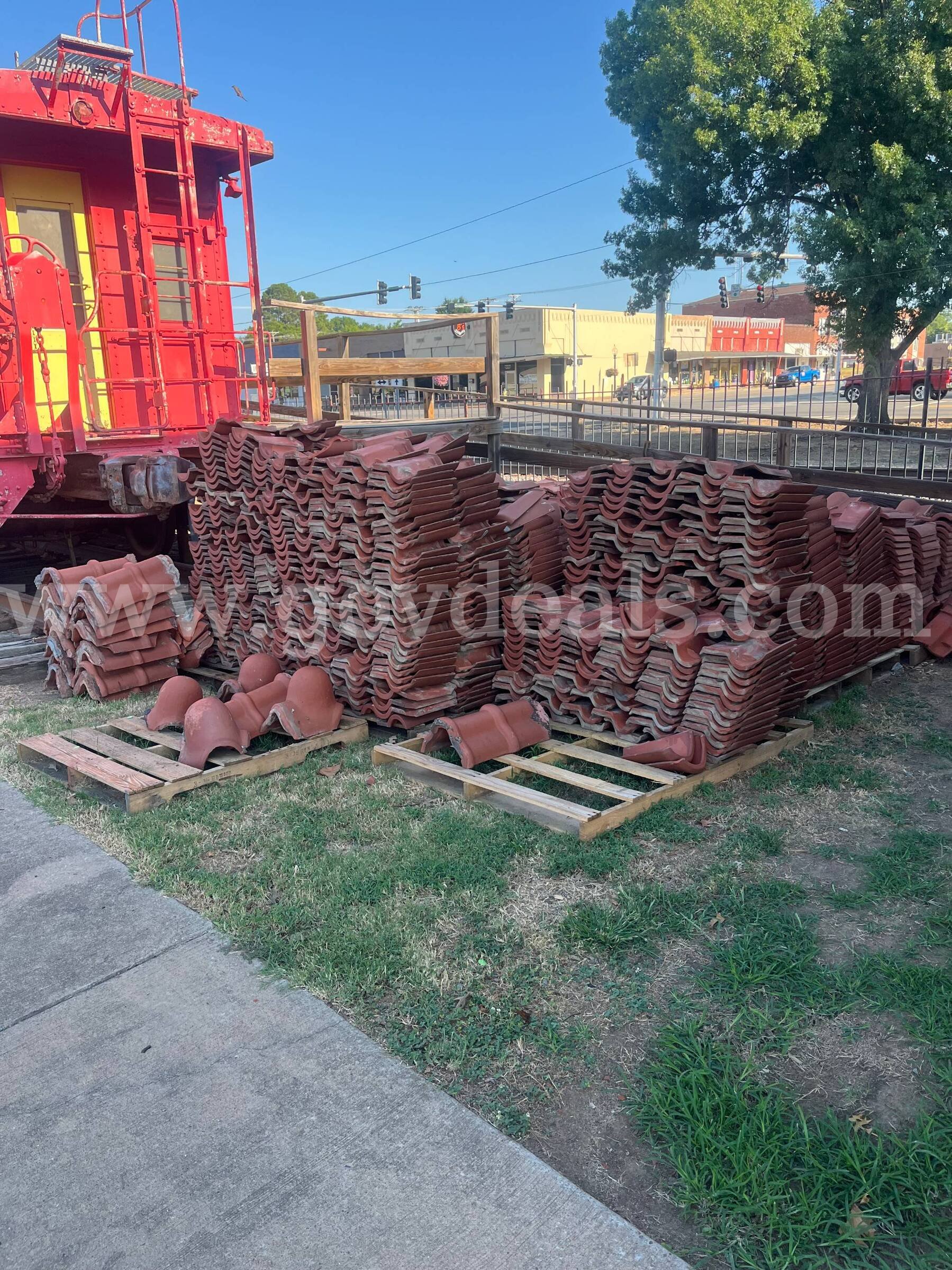 Lot of Multiple Pallets of Brick Roof Tiles   Government Surplus Auction - Primary Photo
