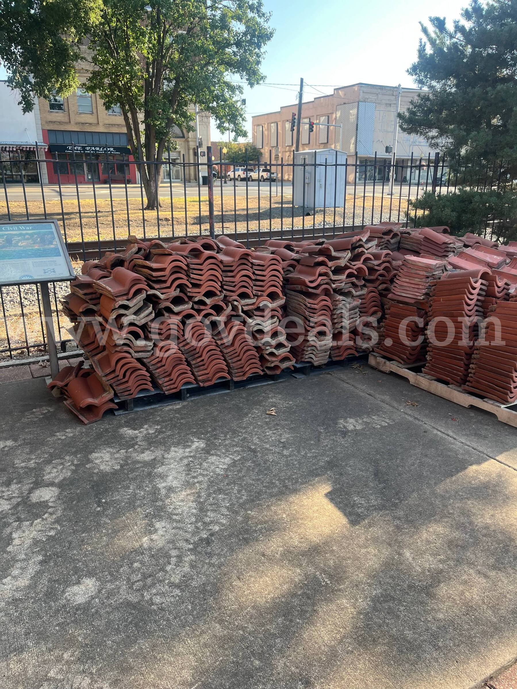 Lot of Multiple Pallets of Brick Roof Tiles   Government Surplus Auction - Photo #2