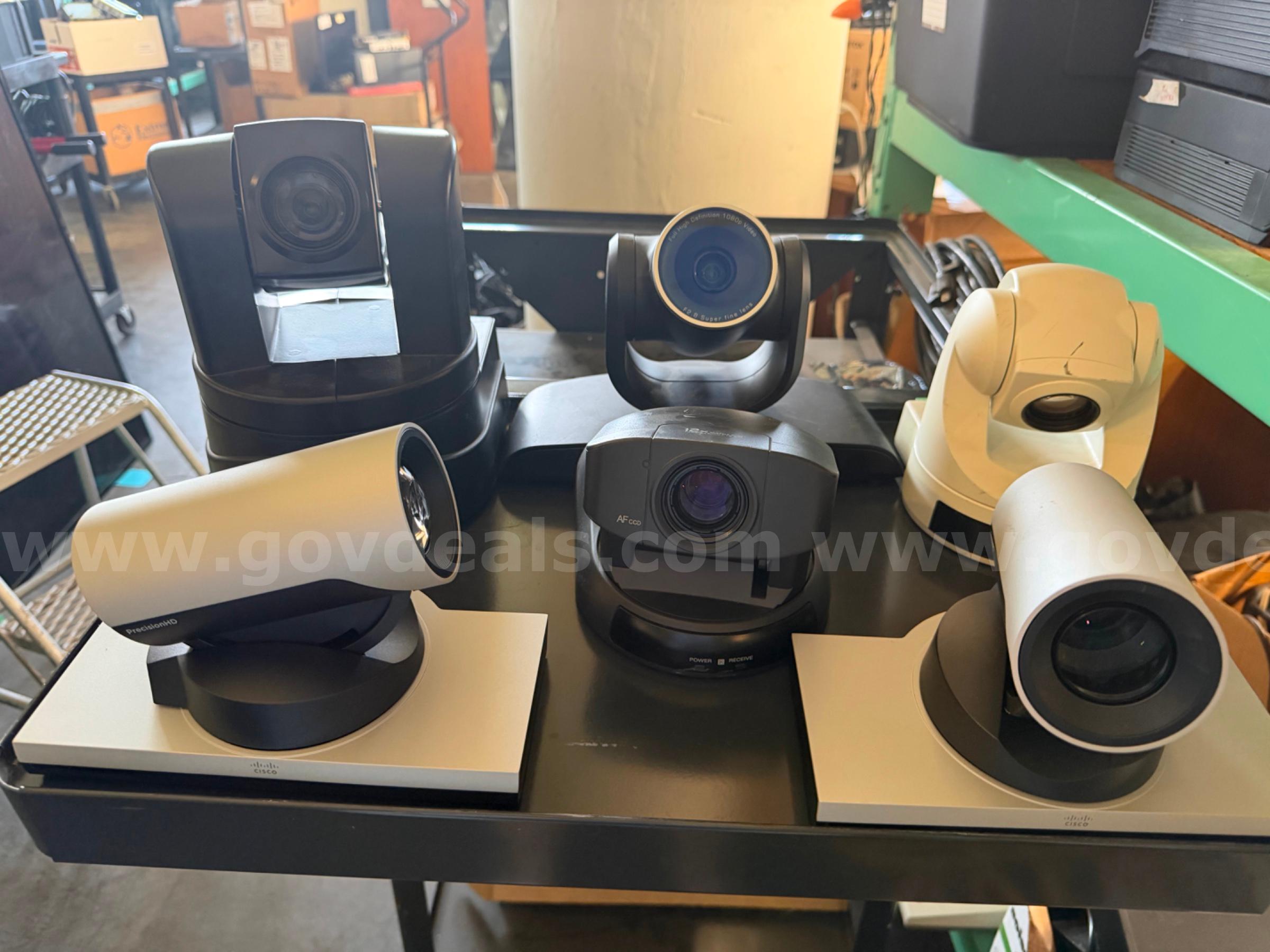 Lot of 6X PTZ Video conference cameras -Mixed brands   Government Surplus Auction - Primary Photo