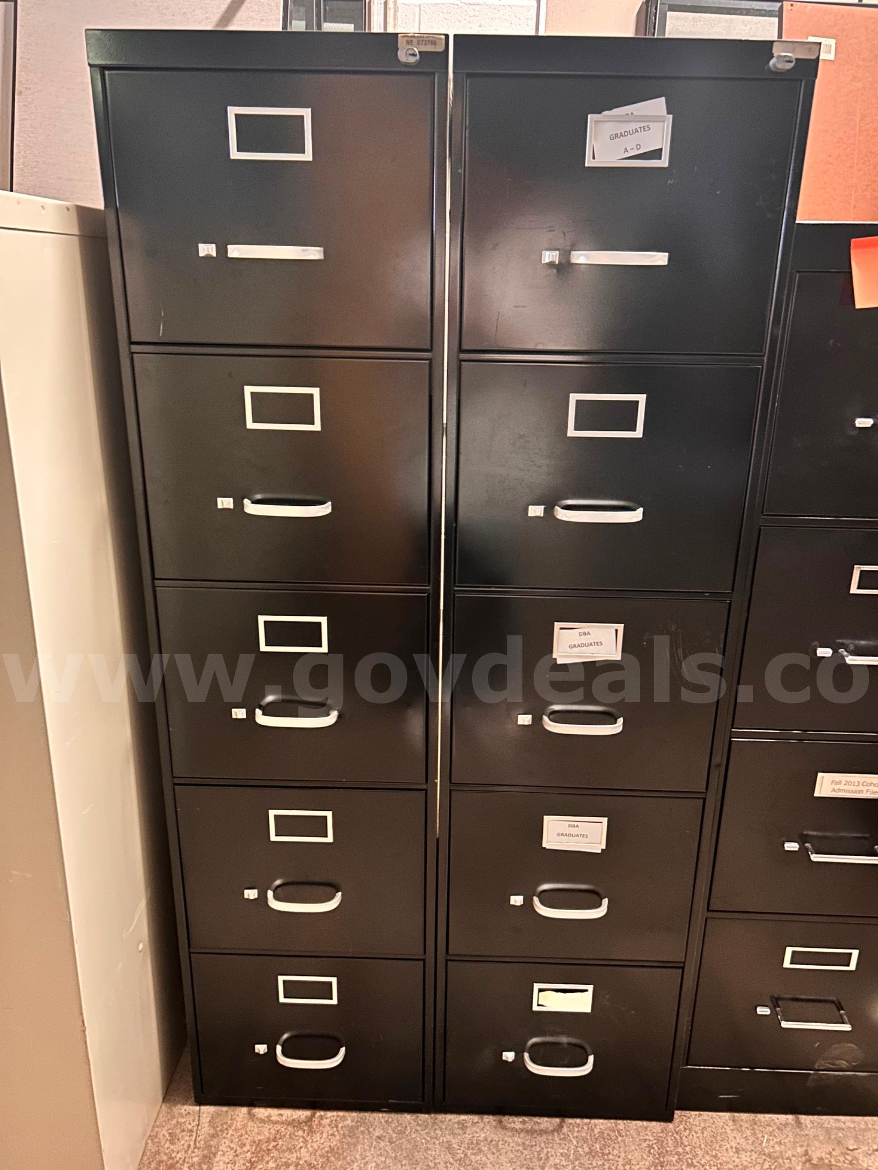 Lot of 2X 5-Drawer Vertical File Cabinet   Government Surplus Auction - Primary Photo