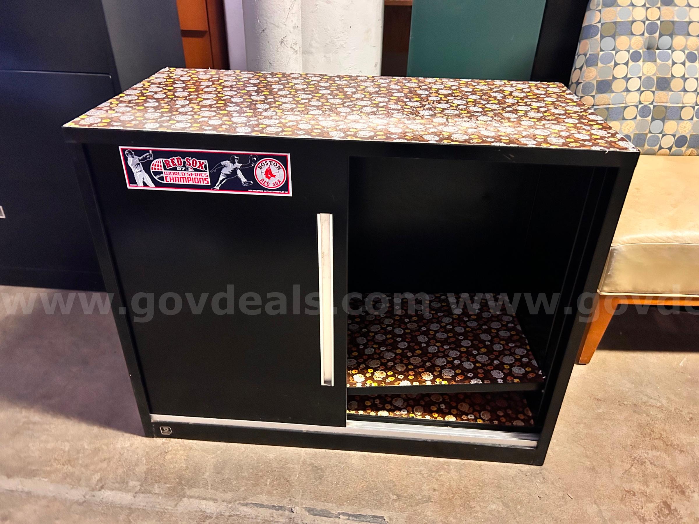 Low steel sliding door storage cabinet   Government Surplus Auction - Primary Photo
